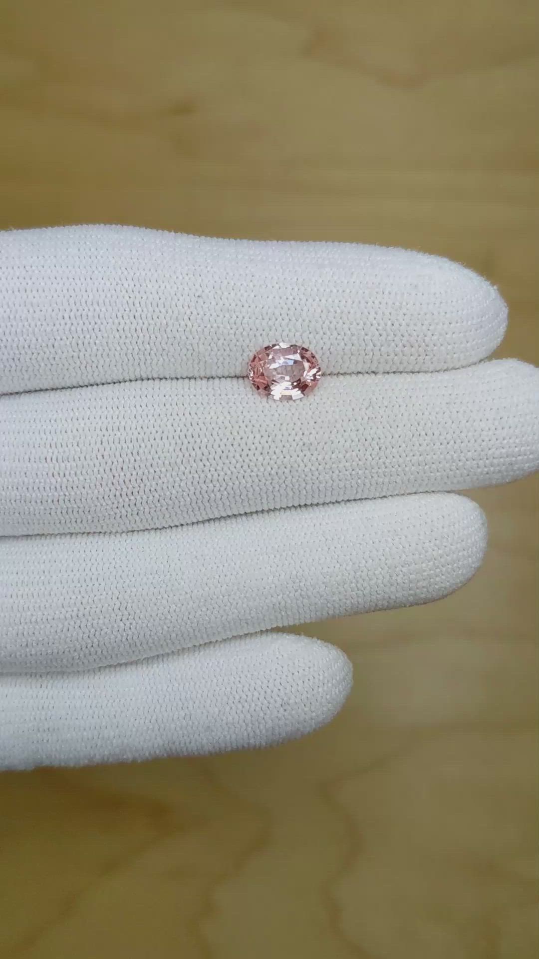 1.62 Ct. Padparadscha Sapphire from Ceylon (Sri Lanka) Size Video