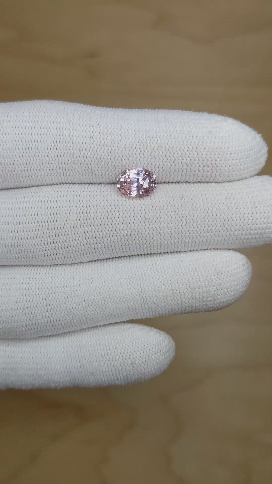 2.05 Ct. Peach Sapphire from Ceylon (Sri Lanka) Size Video