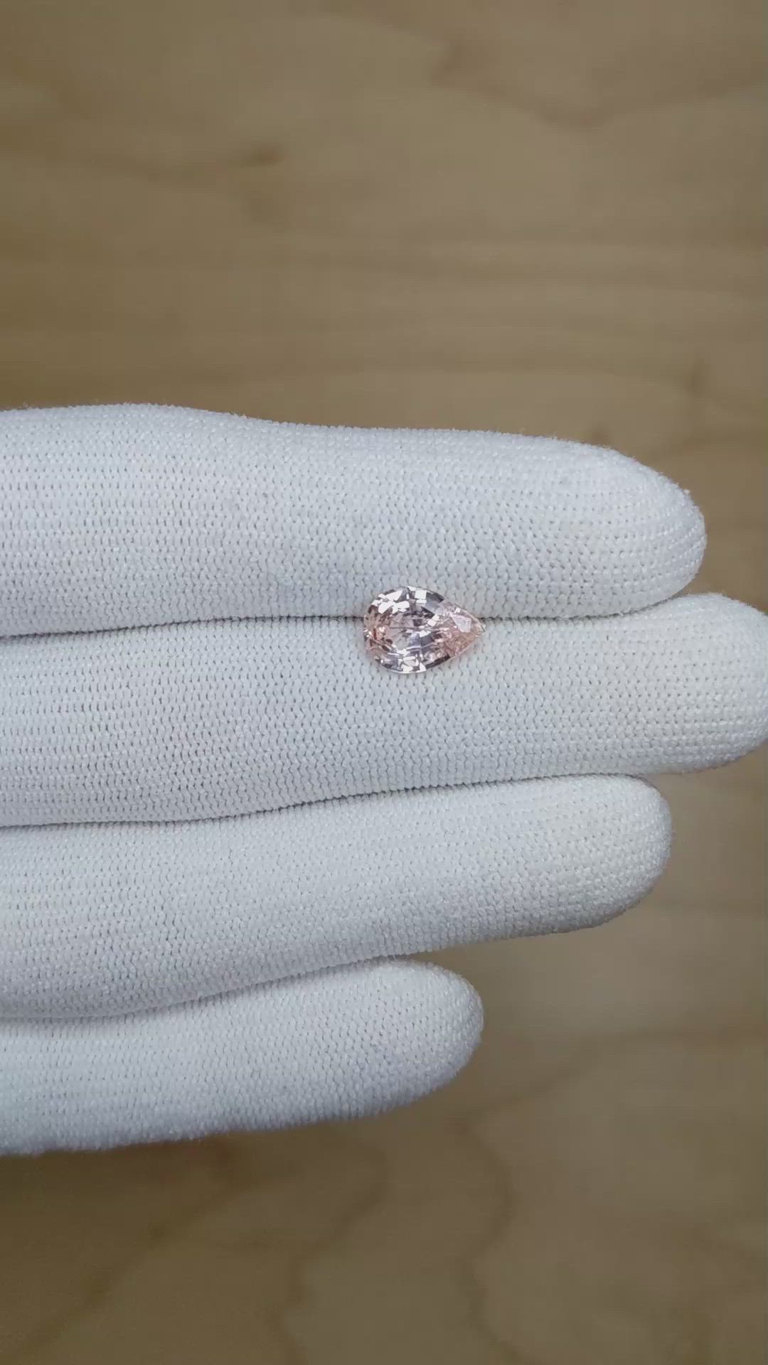 2.03 Ct. Padparadscha Sapphire from Ceylon (Sri Lanka) Size Video