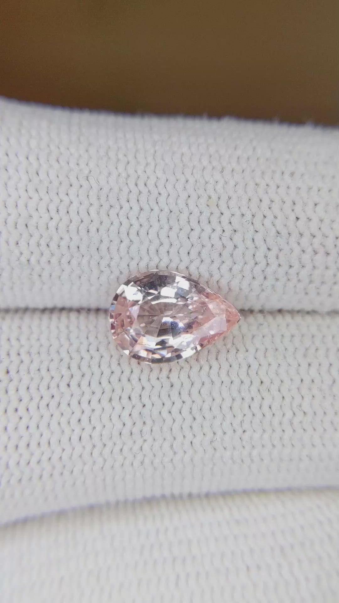 2.03 Ct. Padparadscha Sapphire from Ceylon (Sri Lanka) Size Video