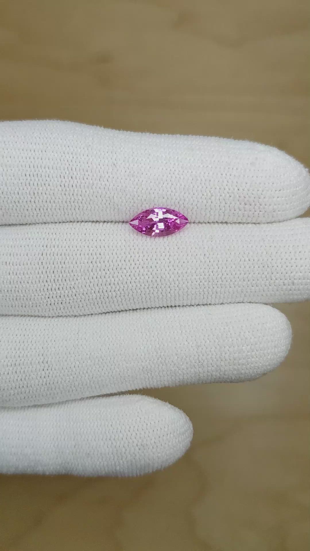 1.39 Ct. Pink Sapphire from Ceylon (Sri Lanka) Size Video