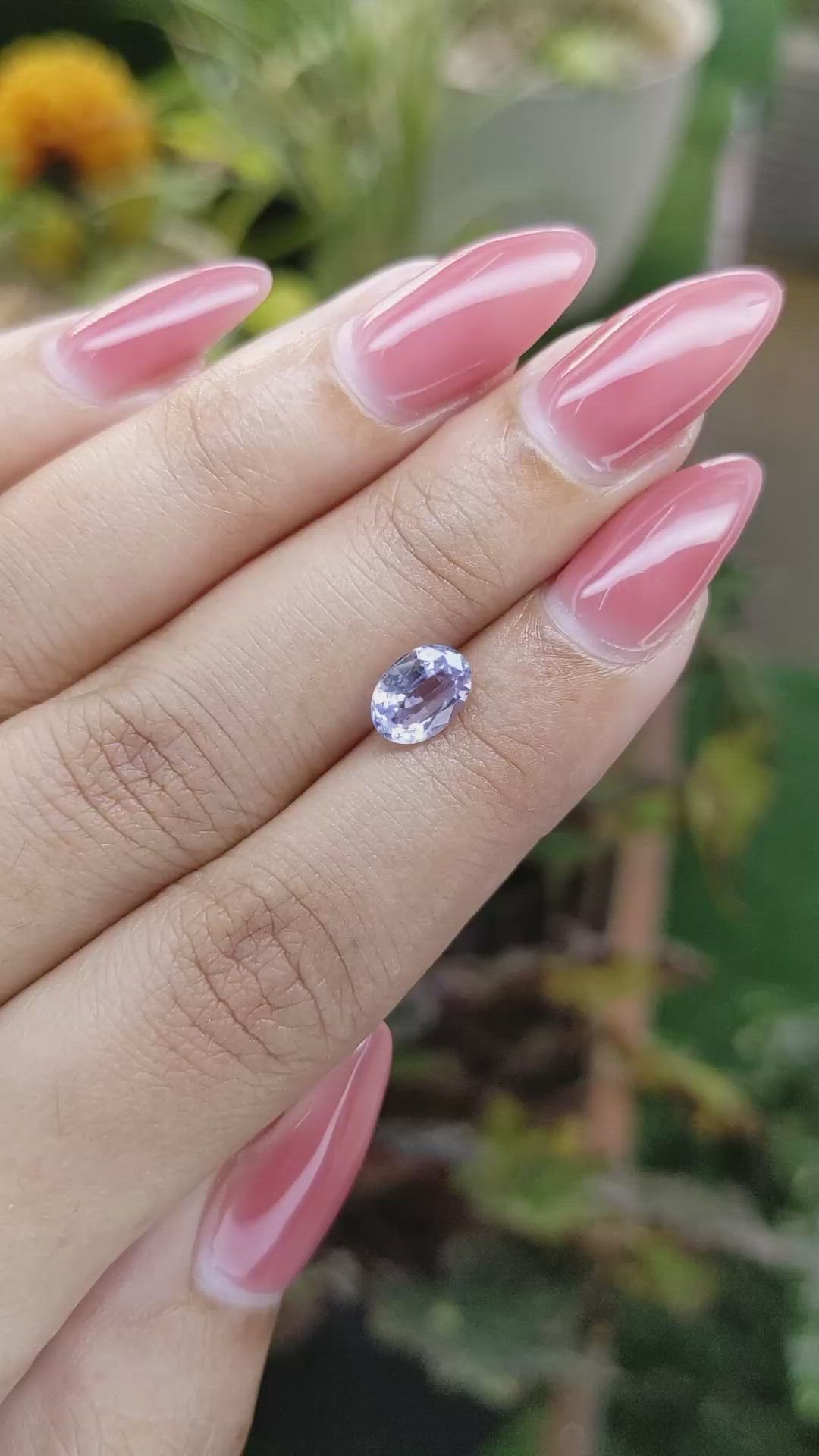 1.41 Ct. Violet Sapphire from Ceylon (Sri Lanka) Size Video