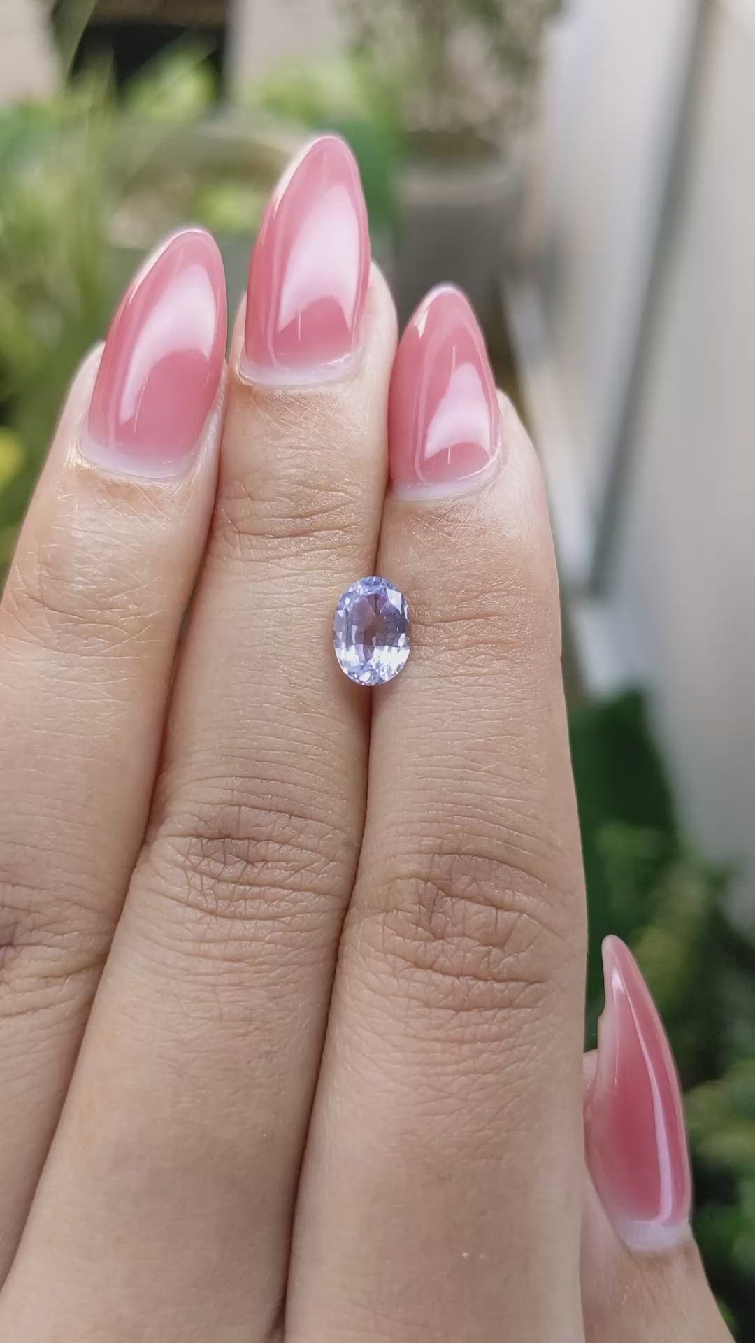 1.41 Ct. Violet Sapphire from Ceylon (Sri Lanka) Size Video