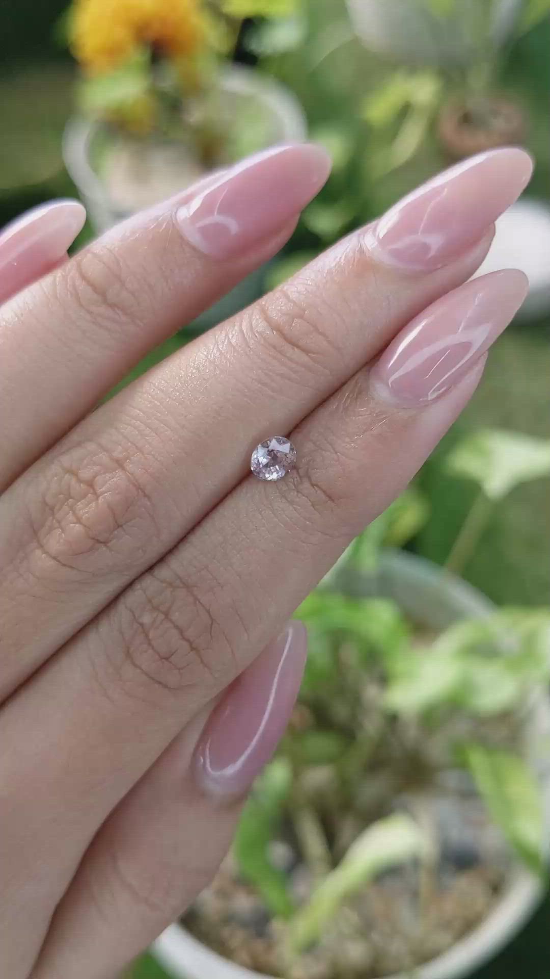 0.64 Ct. Pink Sapphire from Ceylon (Sri Lanka) Size Video