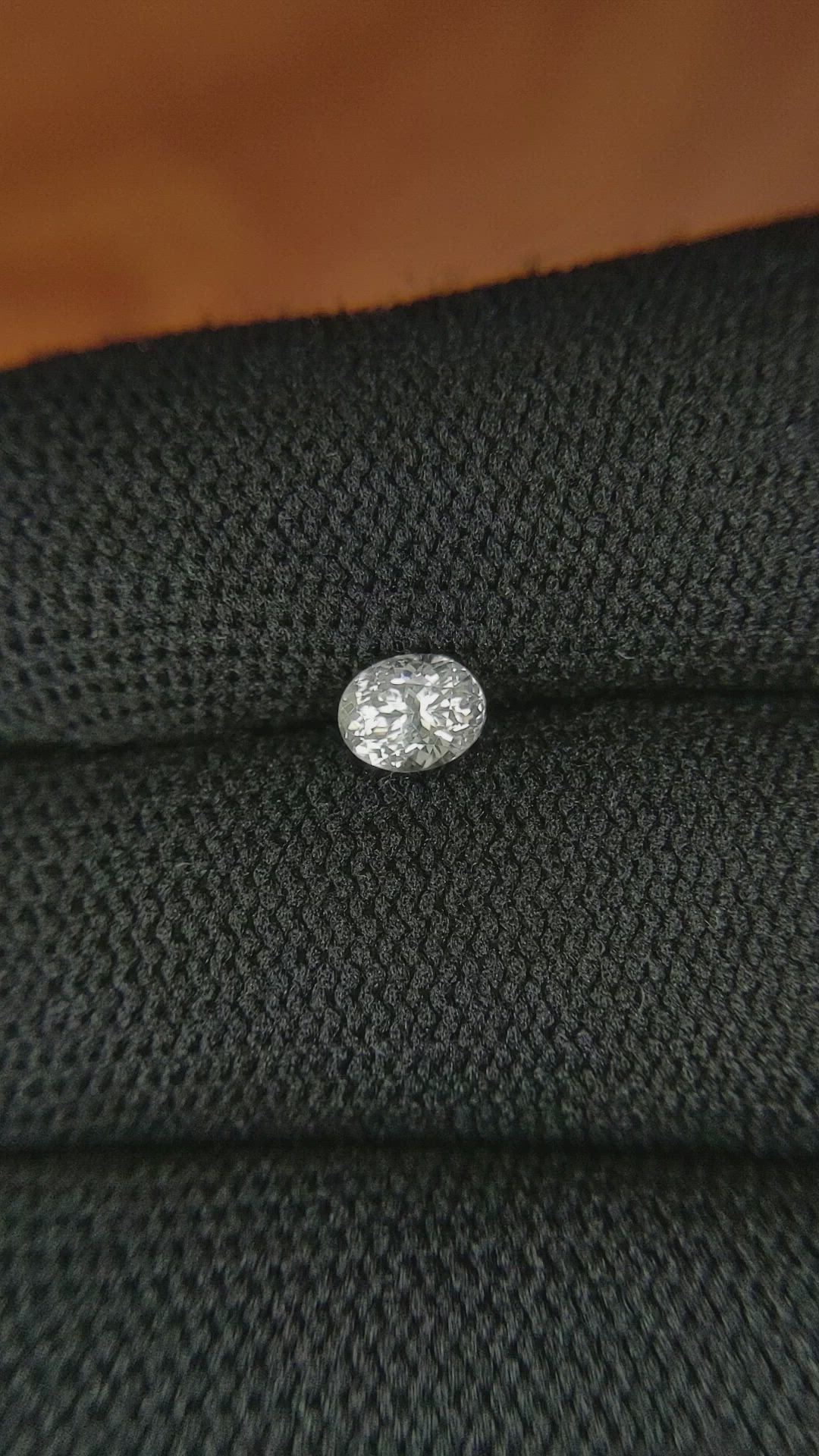 0.76 Ct. White Sapphire from Ceylon (Sri Lanka) Size Video
