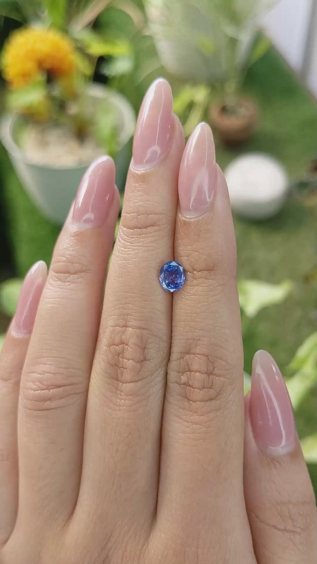1.04 Ct. Blue Sapphire from Ceylon (Sri Lanka) Size Video