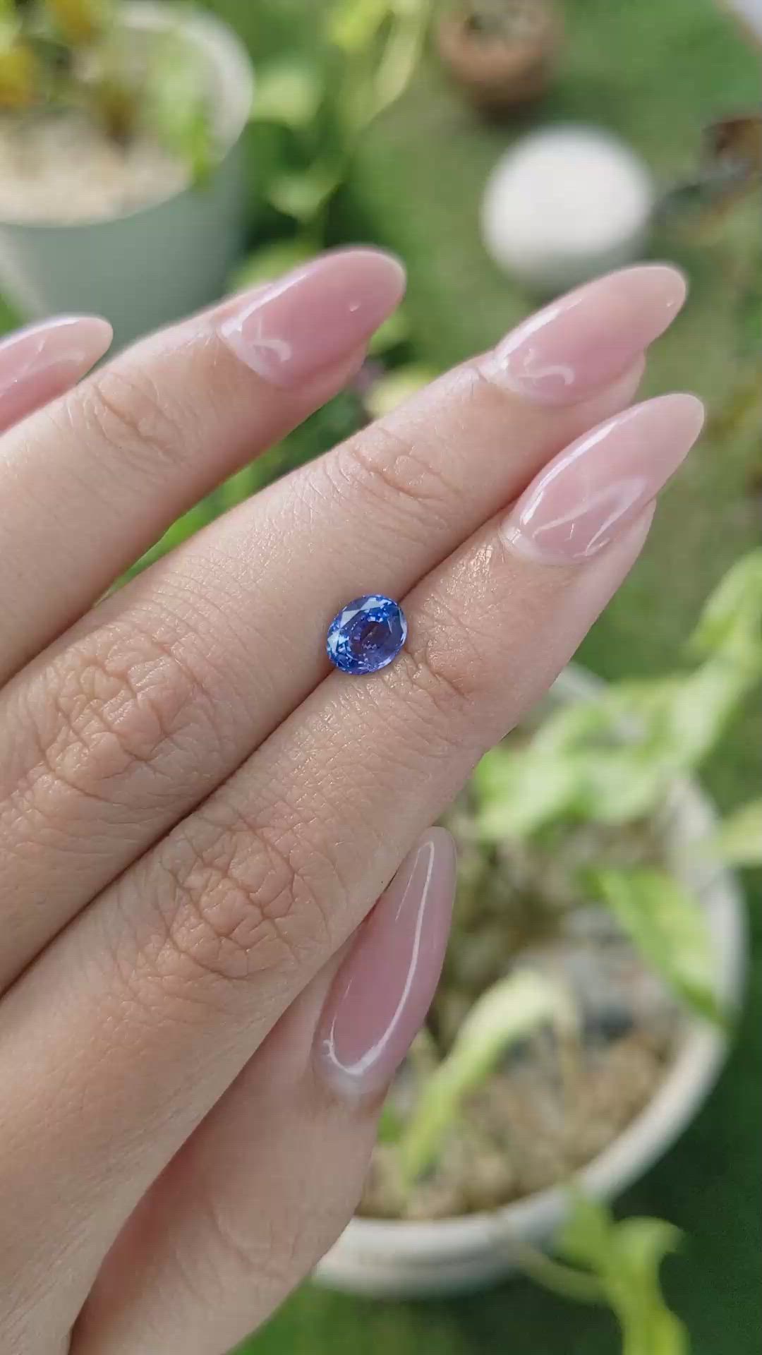 1.04 Ct. Blue Sapphire from Ceylon (Sri Lanka) Size Video
