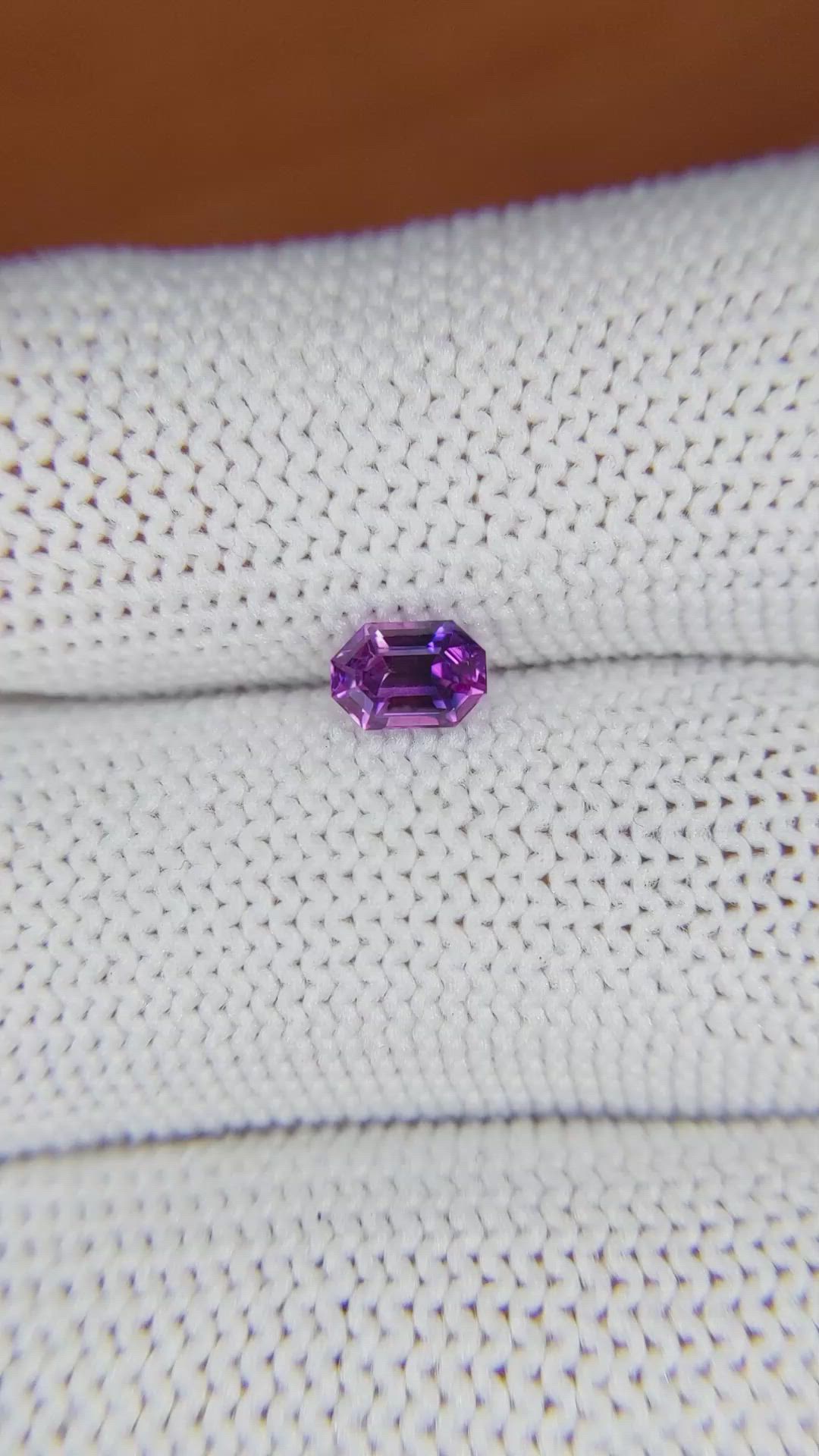 0.71 Ct. Pinkish Purple Sapphire from Ceylon (Sri Lanka) Size Video