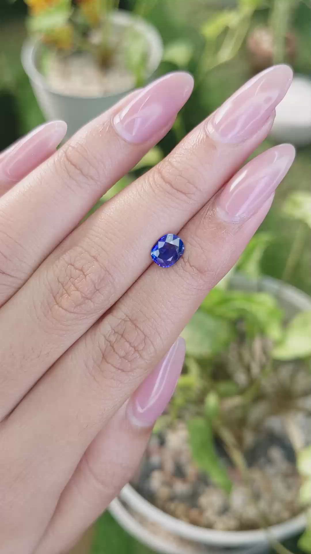 1.20 Ct. Blue Sapphire from Ceylon (Sri Lanka) Size Video