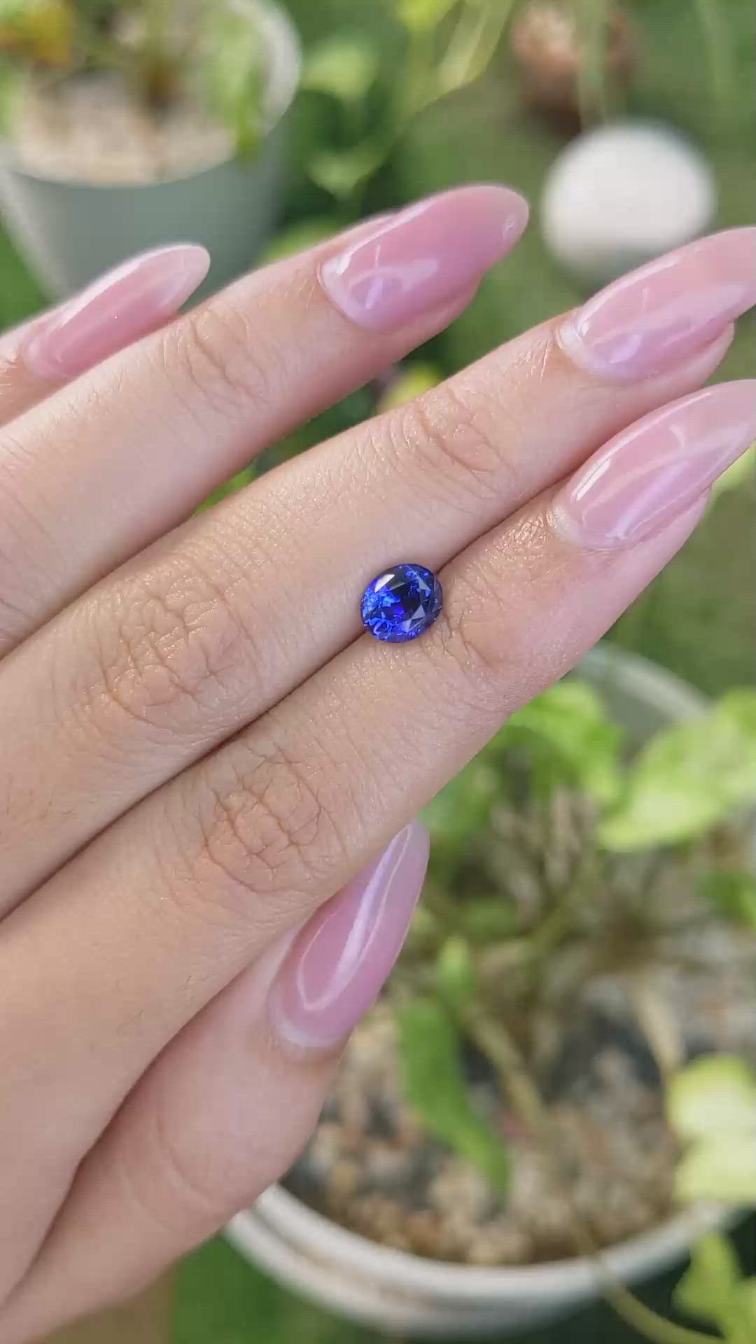 1.26 Ct. Blue Sapphire from Ceylon (Sri Lanka) Size Video