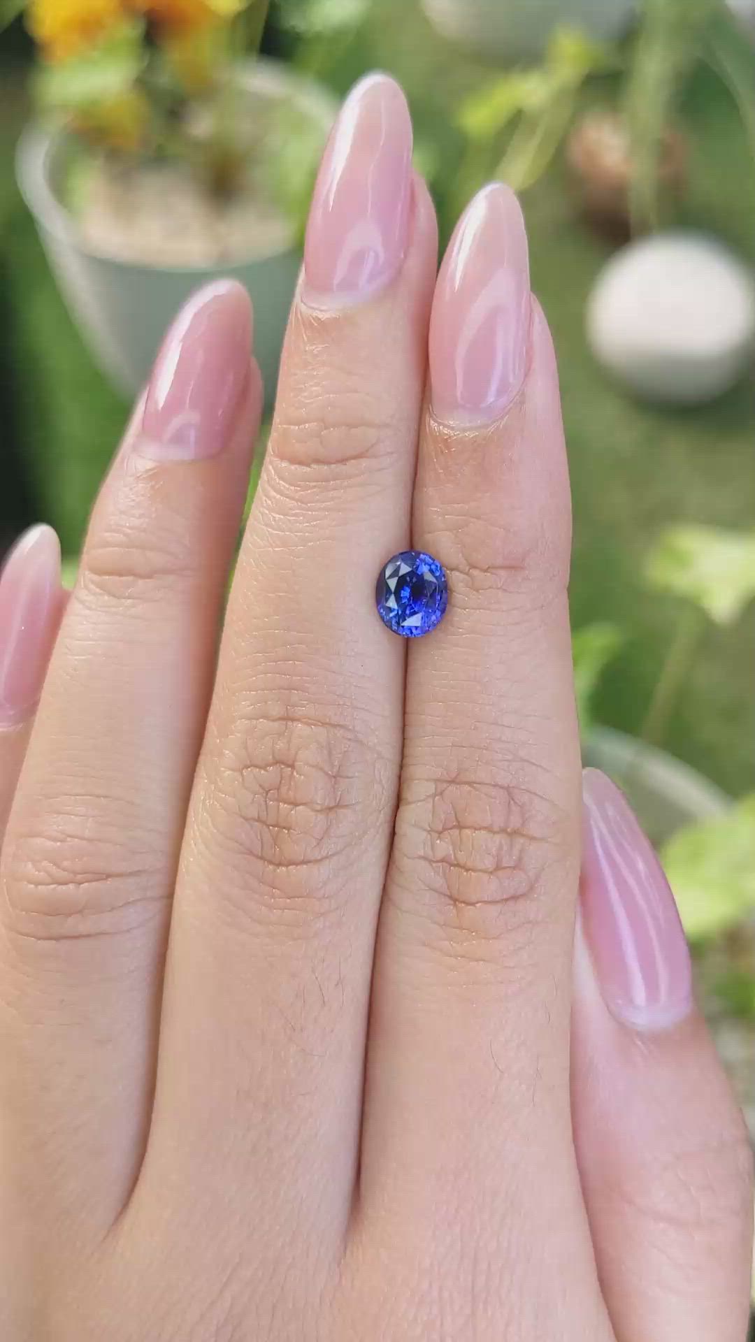 1.26 Ct. Blue Sapphire from Ceylon (Sri Lanka) Size Video