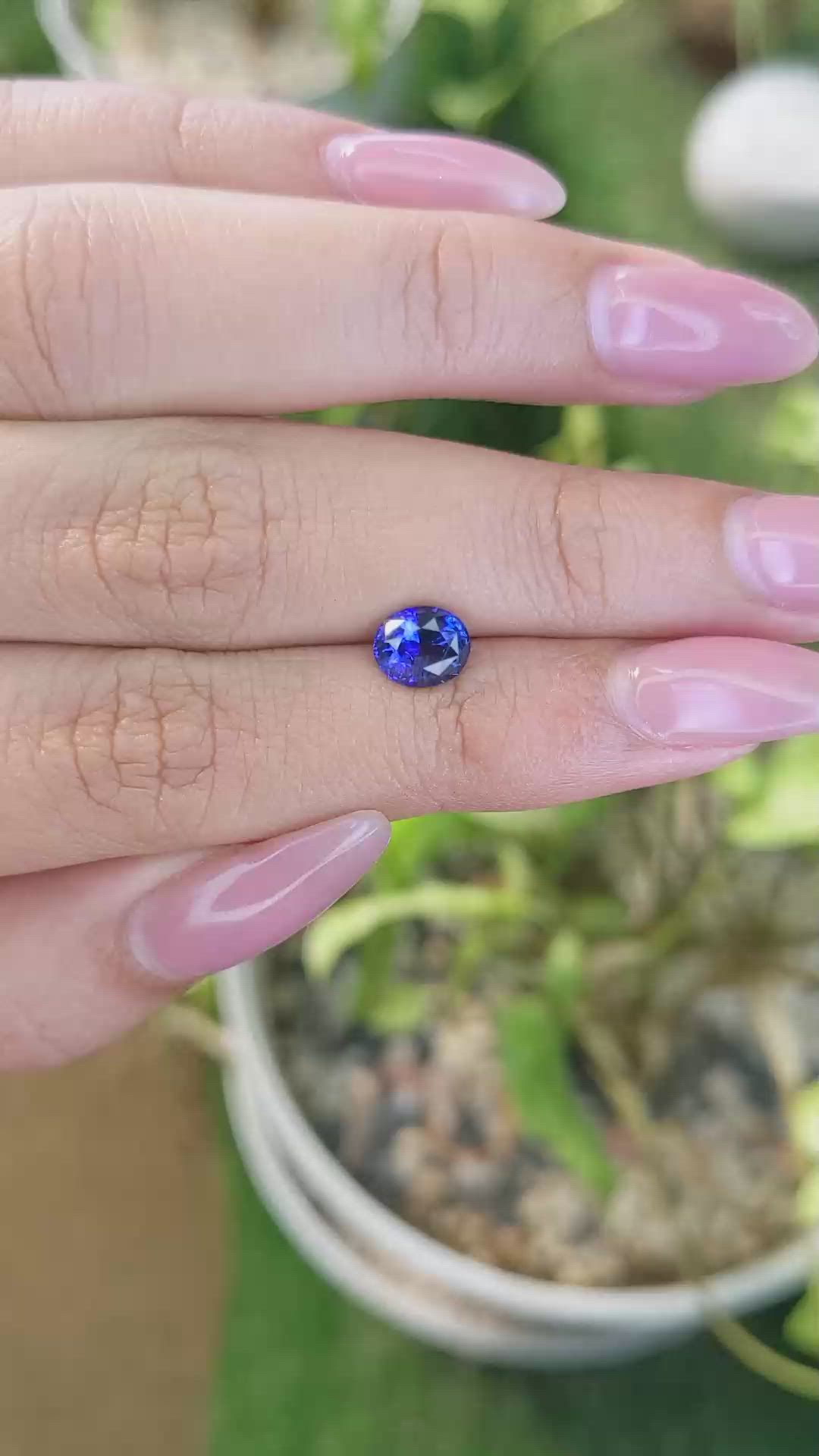 1.26 Ct. Blue Sapphire from Ceylon (Sri Lanka) Size Video