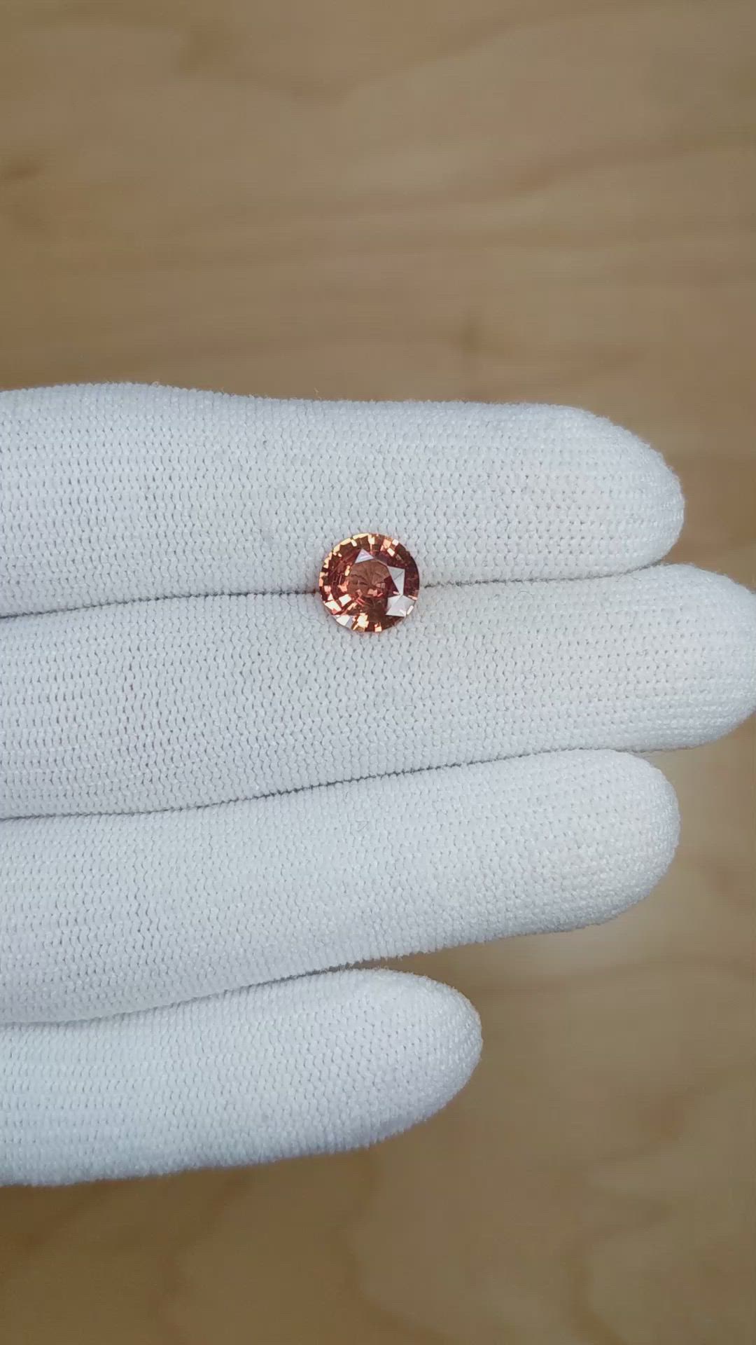 1.75 Ct. Padparadscha Sapphire from Madagascar Size Video