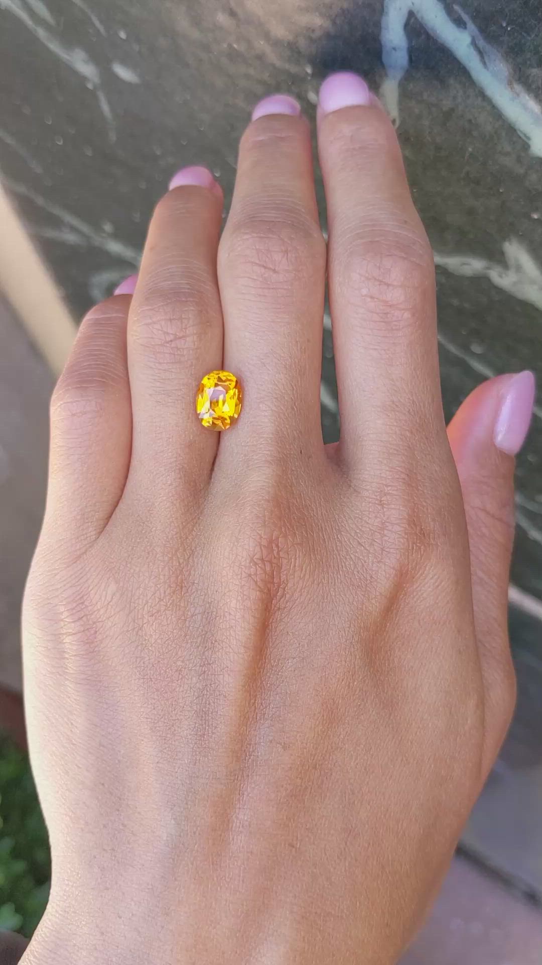 3.03 Ct. Orange Sapphire from Ceylon (Sri Lanka) Size Video