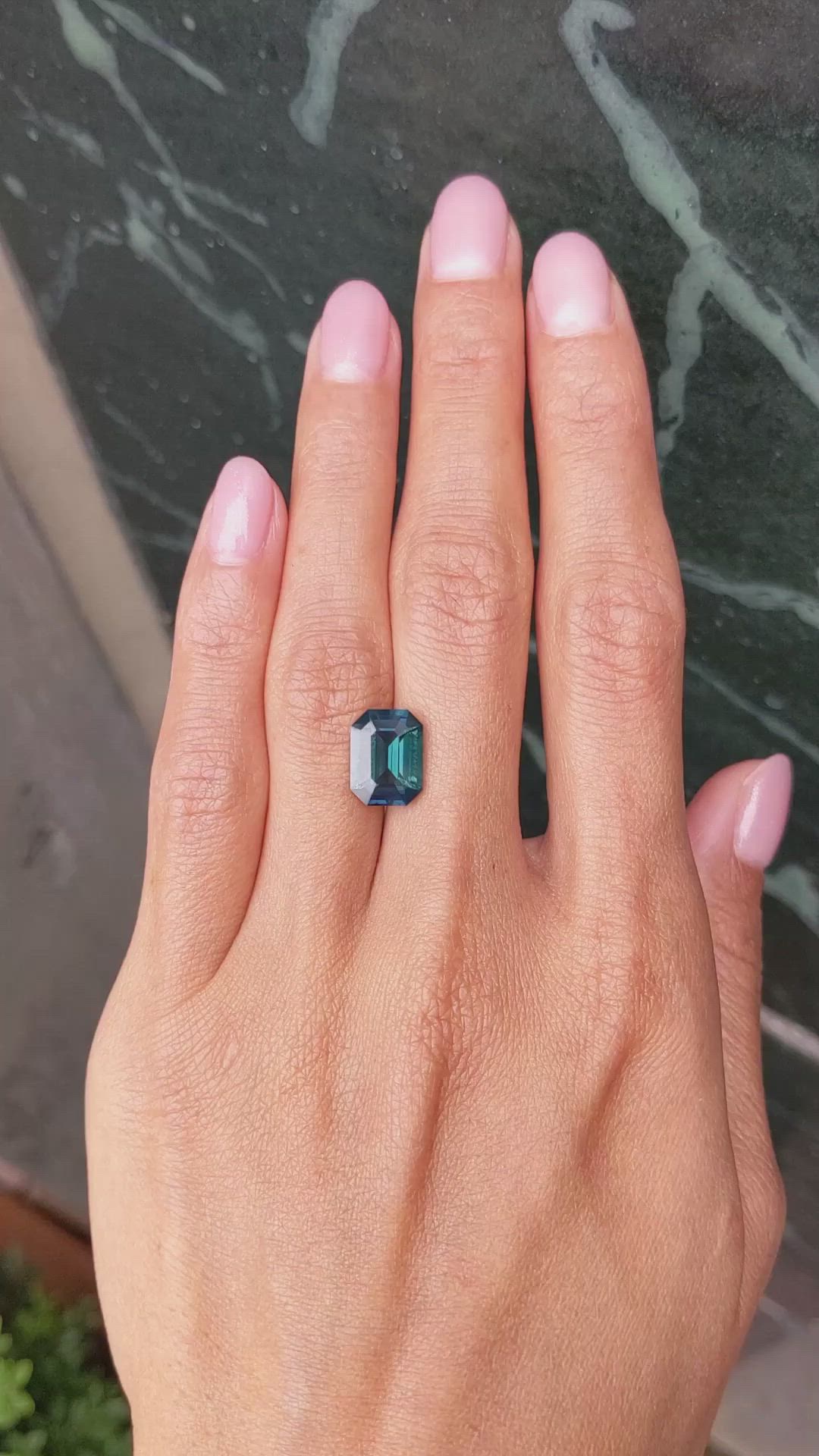 5.06 Ct. Green Sapphire from Madagascar Size Video