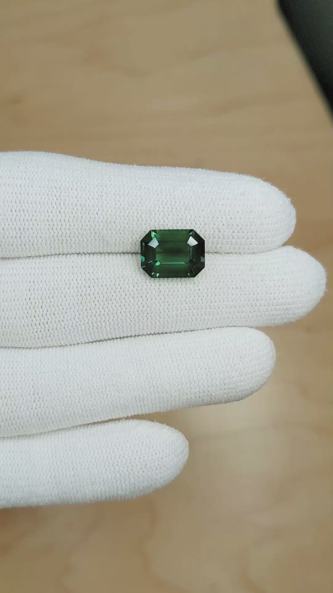 5.06 Ct. Green Sapphire from Madagascar Size Video