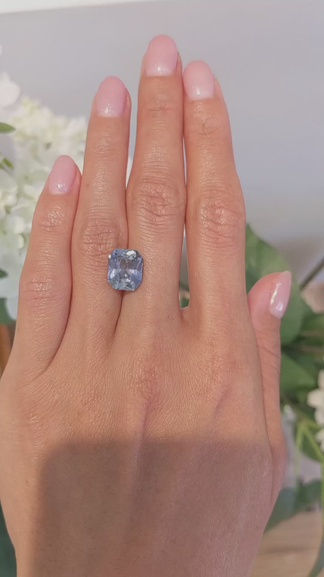 5.68 Ct. Violet Sapphire from Burma (Myanmar) Size Video