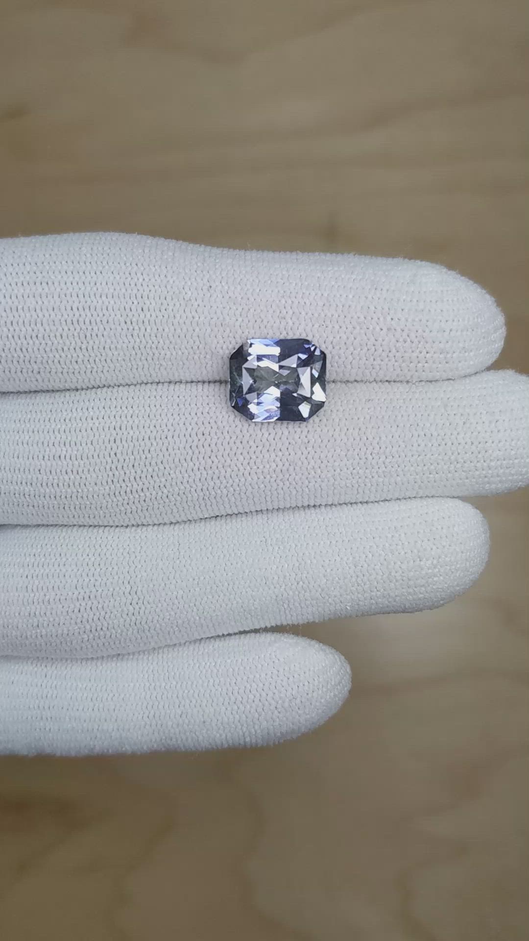 5.68 Ct. Violet Sapphire from Burma (Myanmar) Size Video