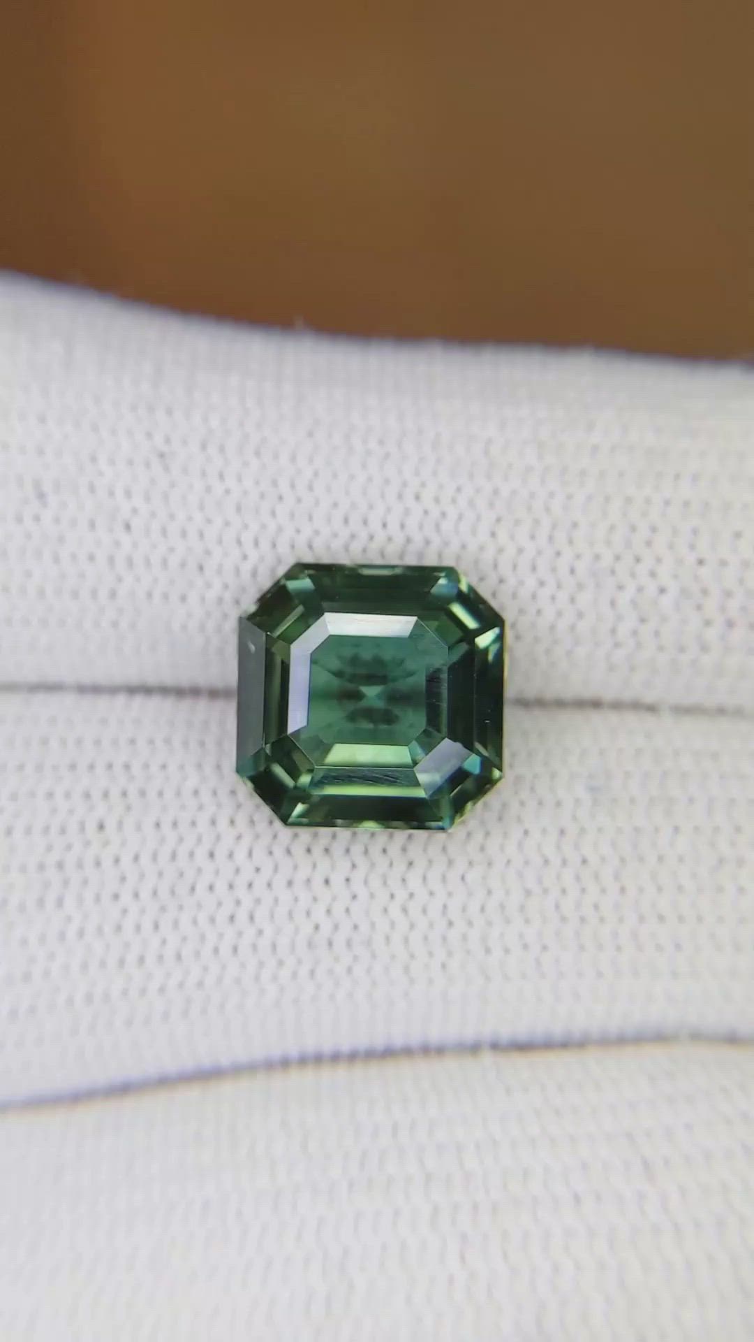 7.53 Ct. Bluish Green Sapphire from Madagascar Size Video