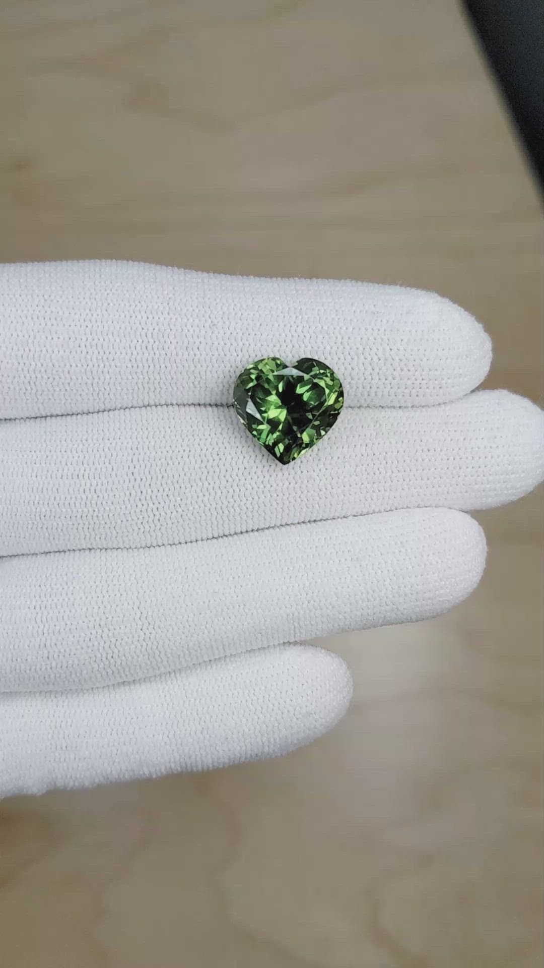 9.98 Ct. Green Sapphire from Madagascar Size Video