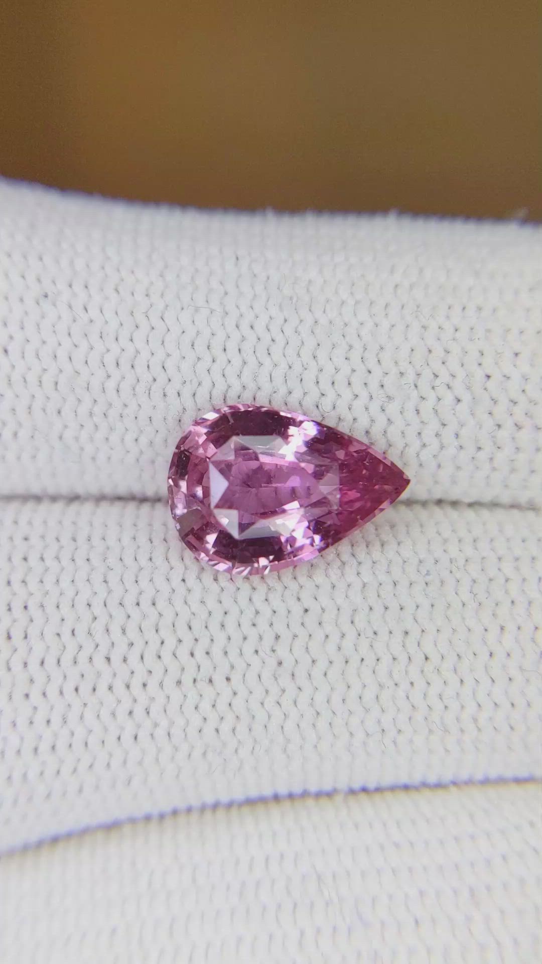 3.51 Ct. Purplish Pink Sapphire from Ceylon (Sri Lanka) Size Video