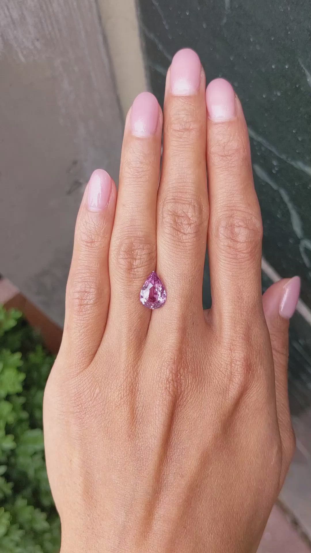 3.51 Ct. Purplish Pink Sapphire from Ceylon (Sri Lanka) Size Video
