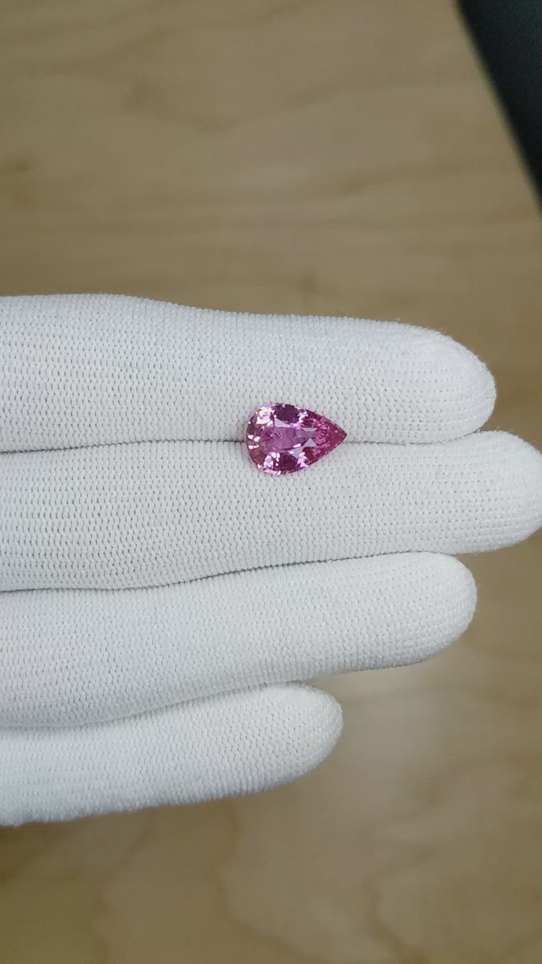 3.51 Ct. Purplish Pink Sapphire from Ceylon (Sri Lanka) Size Video