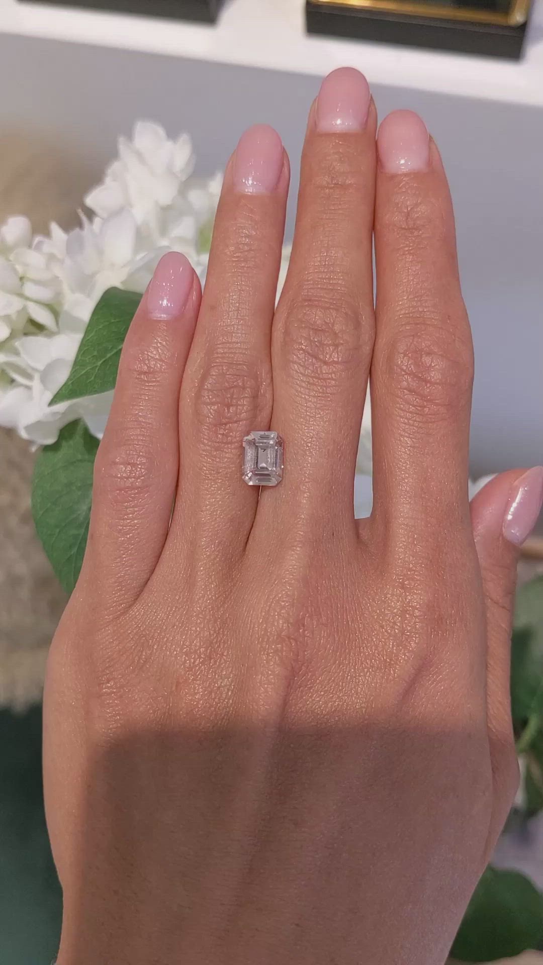 2.76 Ct. Peach Sapphire from Ceylon (Sri Lanka) Size Video