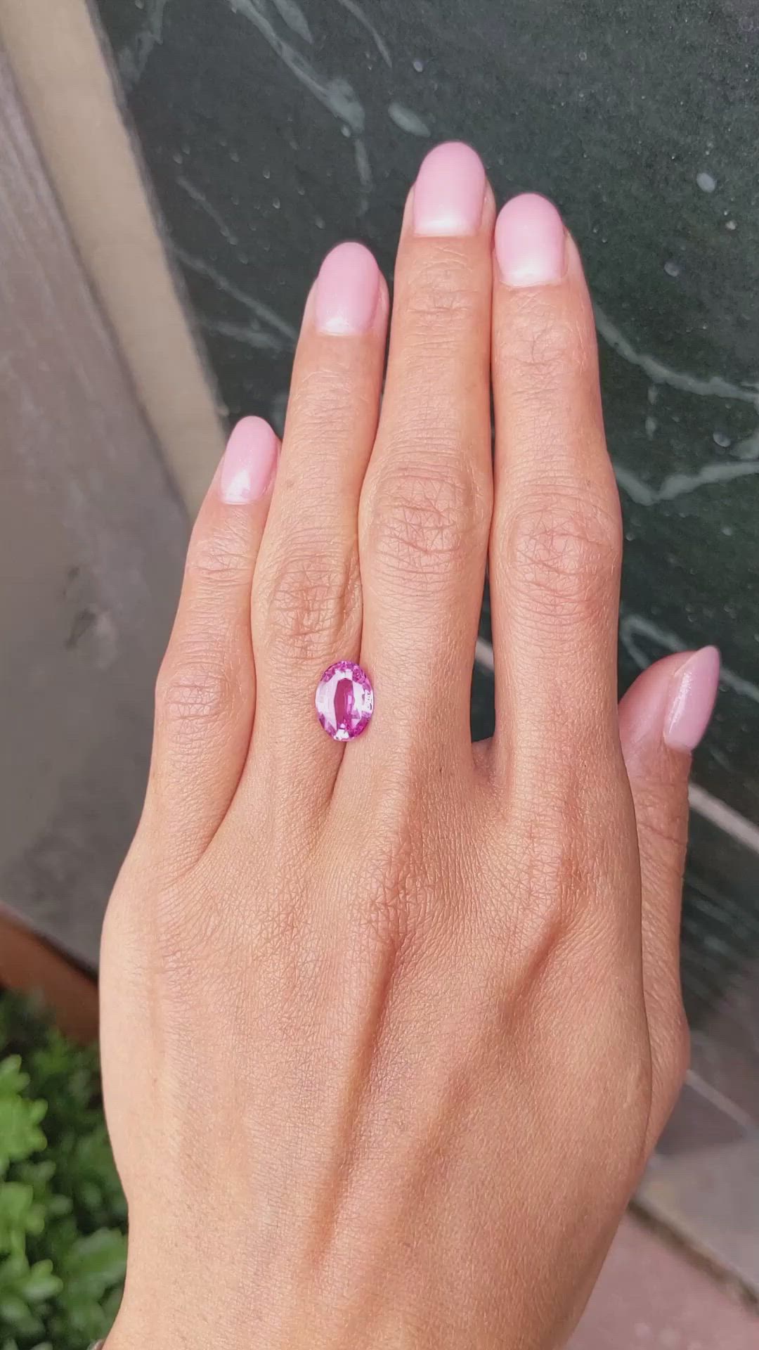 3.05 Ct. Pink Sapphire from Ceylon (Sri Lanka) Size Video