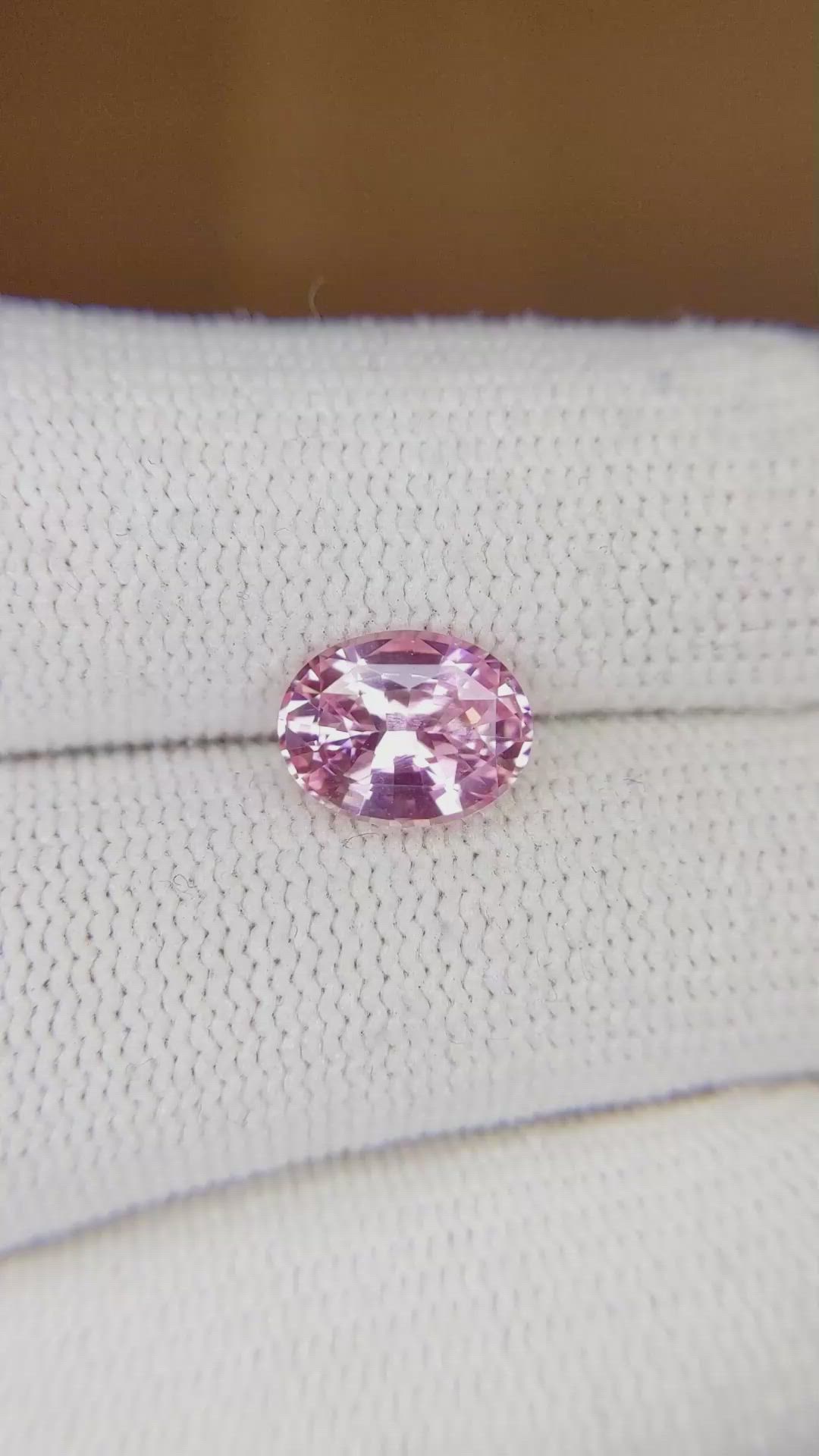2.16 Ct. Pink Sapphire from Ceylon (Sri Lanka) Size Video