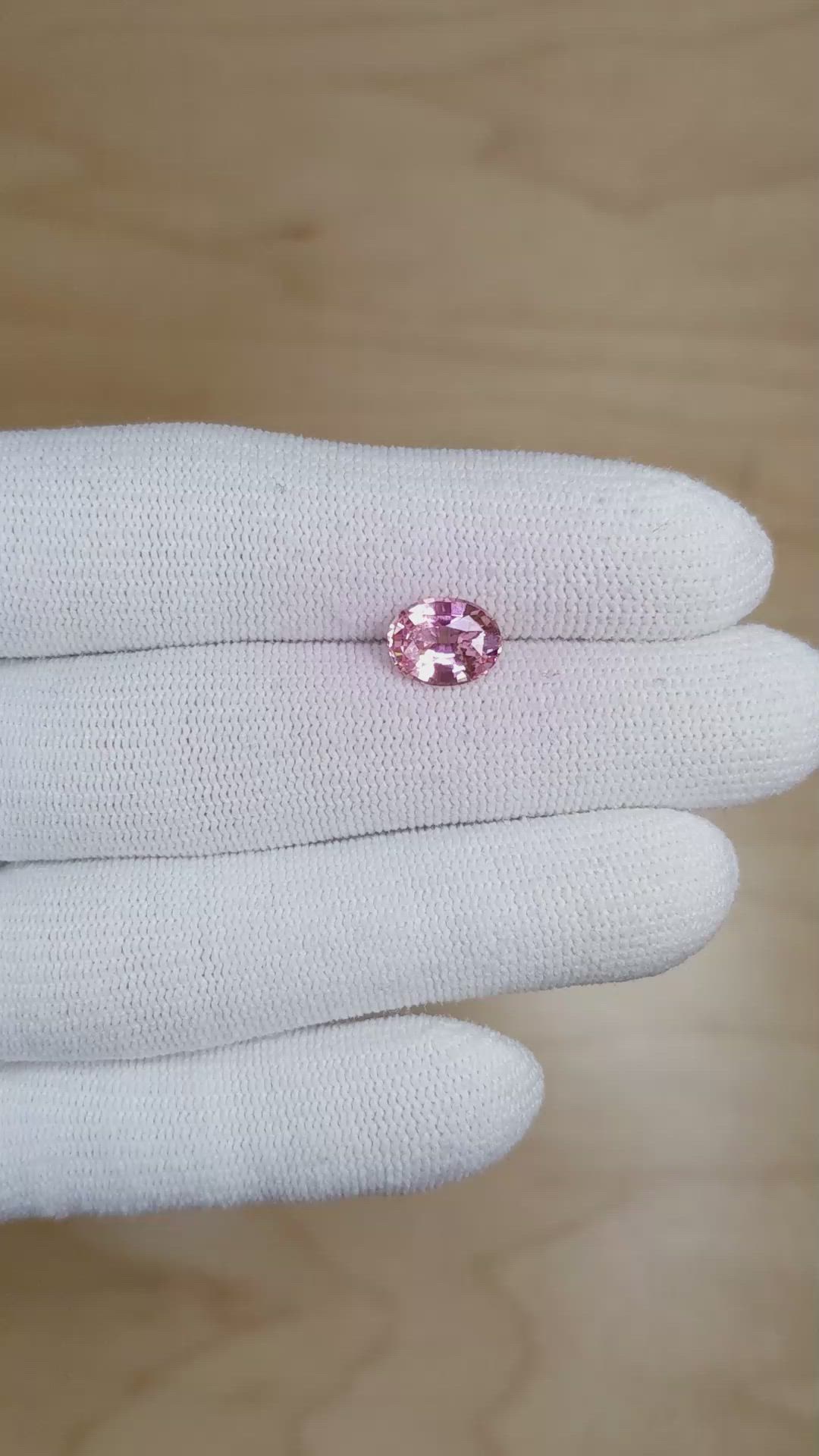 2.16 Ct. Pink Sapphire from Ceylon (Sri Lanka) Size Video