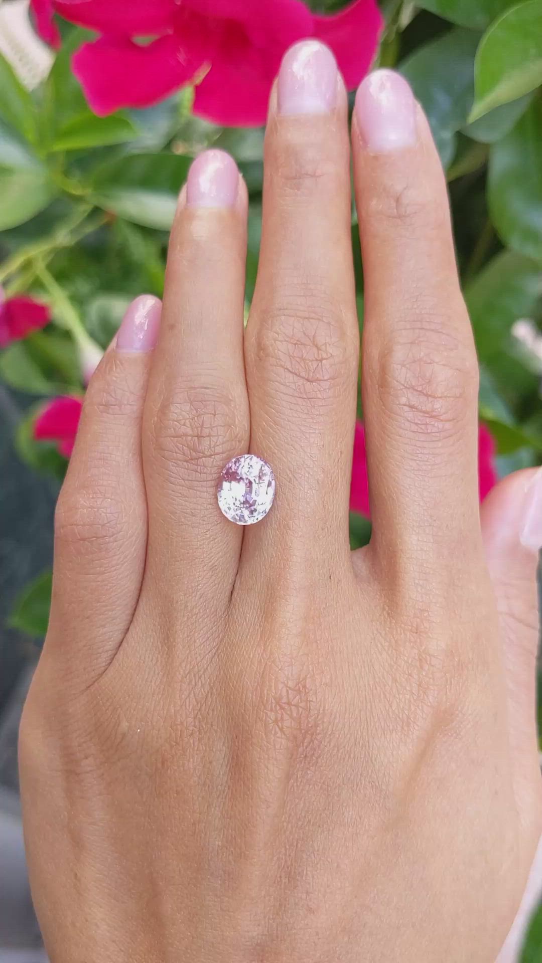 4.03 Ct. Purplish Pink Sapphire from Ceylon (Sri Lanka) Size Video
