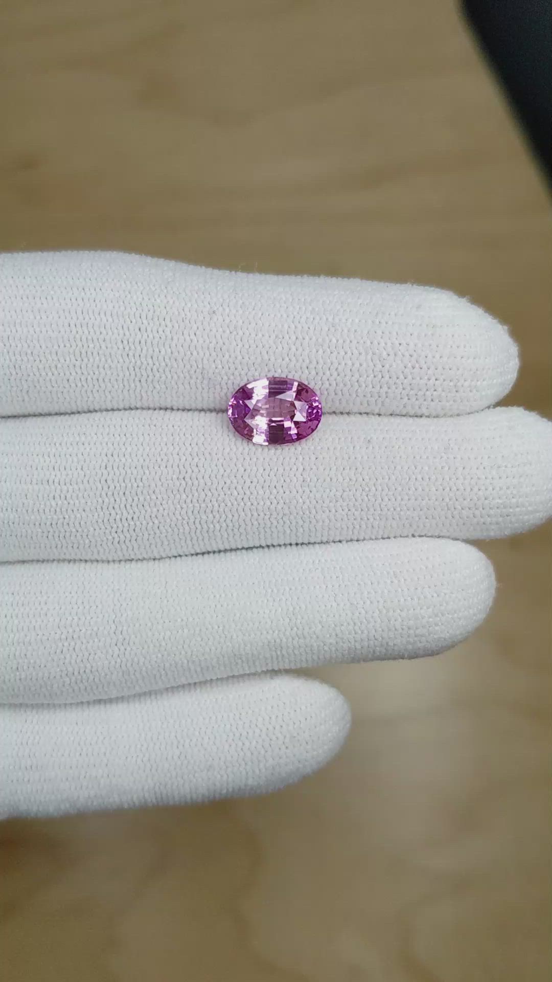 3.13 Ct. Pink Sapphire from Ceylon (Sri Lanka) Size Video