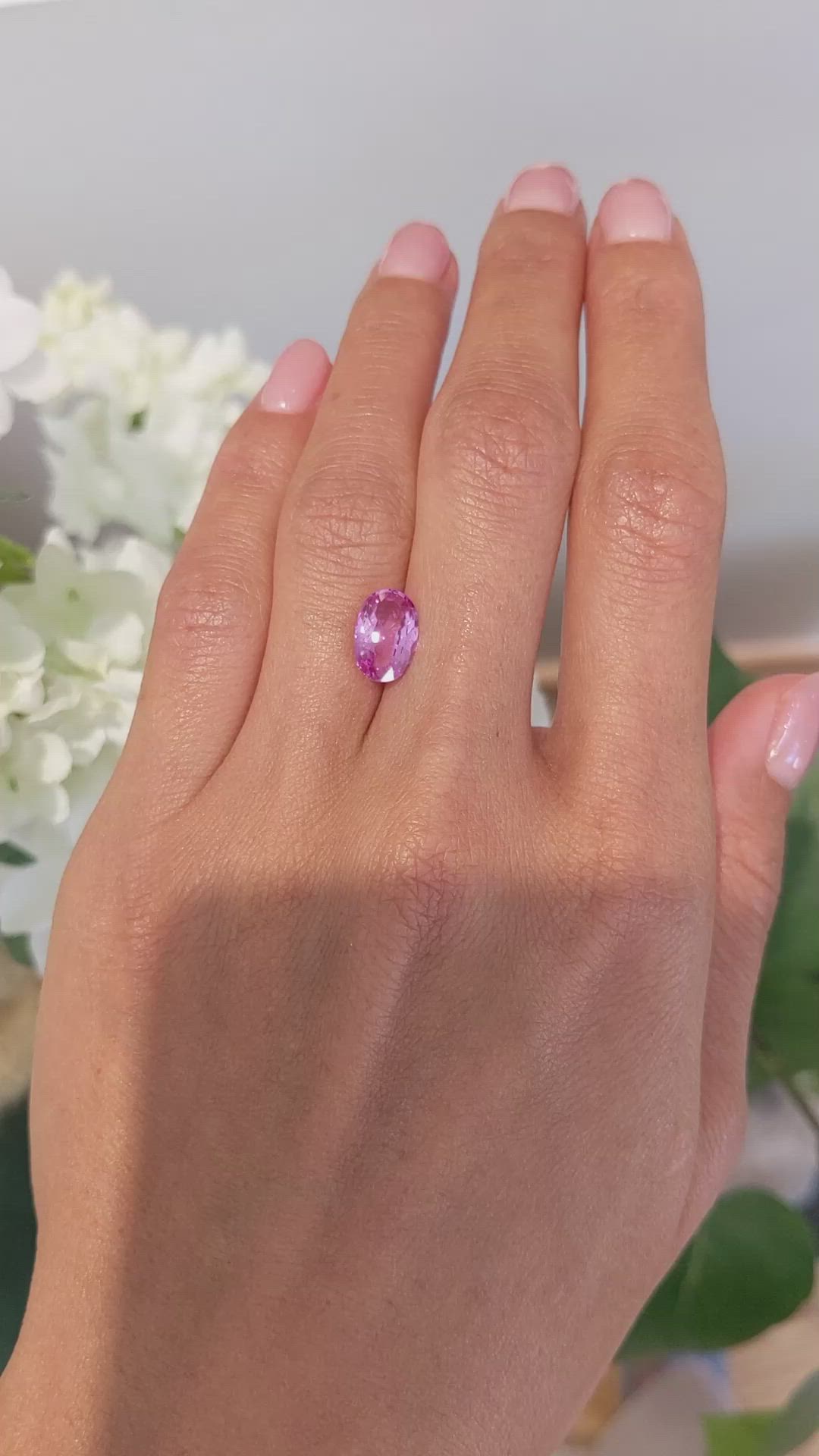 2.56 Ct. Pink Sapphire from Ceylon (Sri Lanka) Size Video