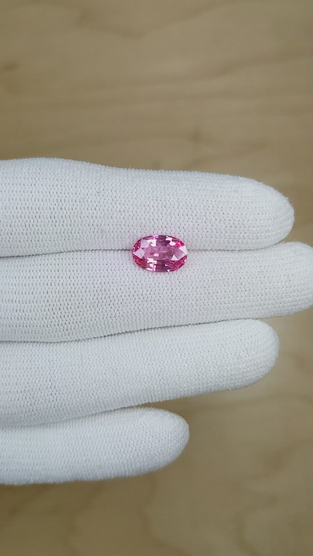 2.56 Ct. Pink Sapphire from Ceylon (Sri Lanka) Size Video