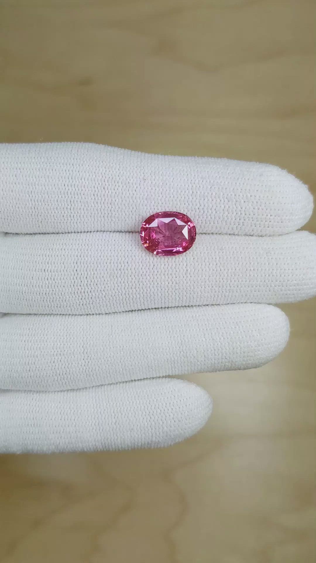 4.24 Ct. Pink Sapphire from Madagascar Size Video