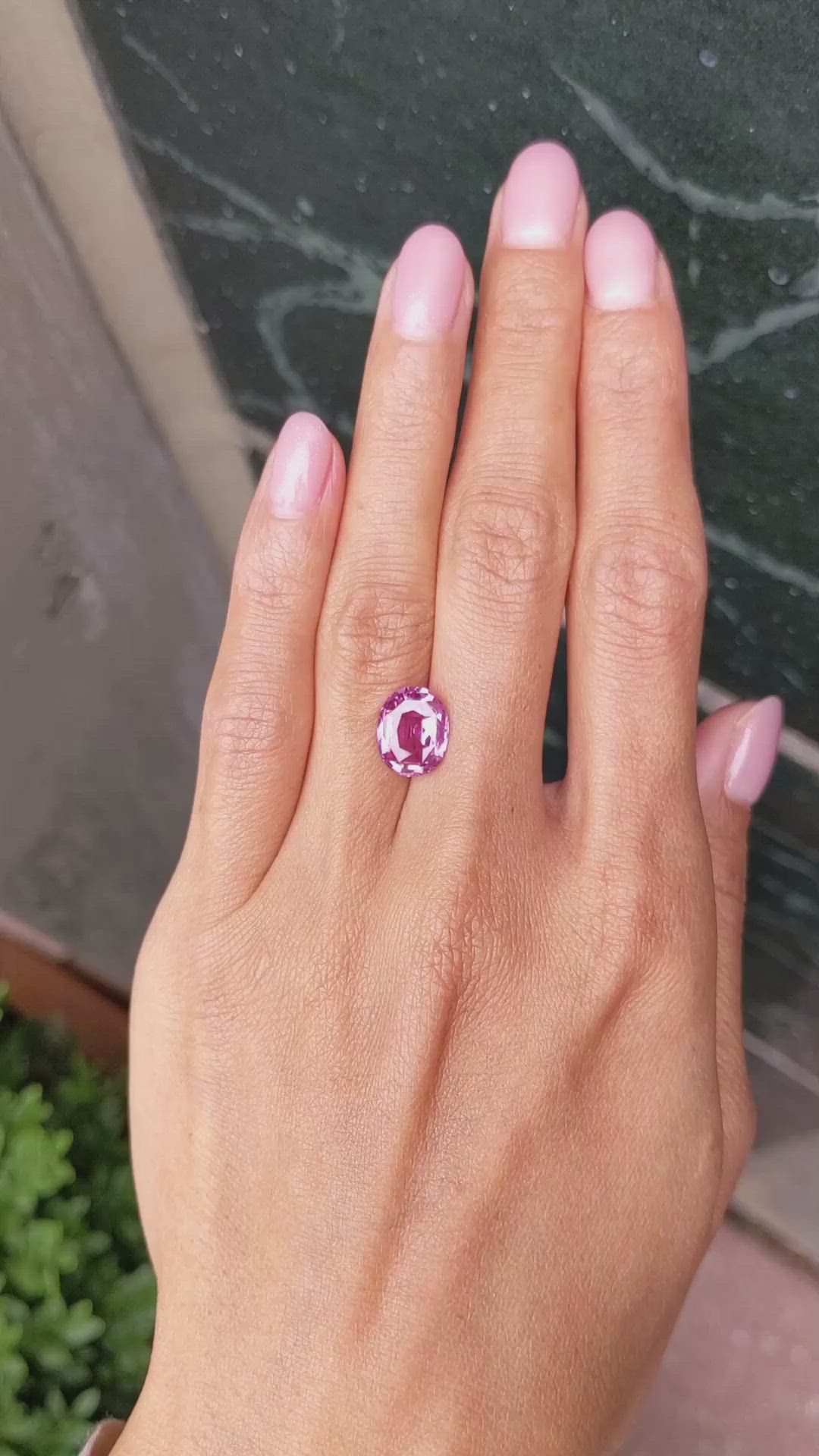 4.24 Ct. Pink Sapphire from Madagascar Size Video