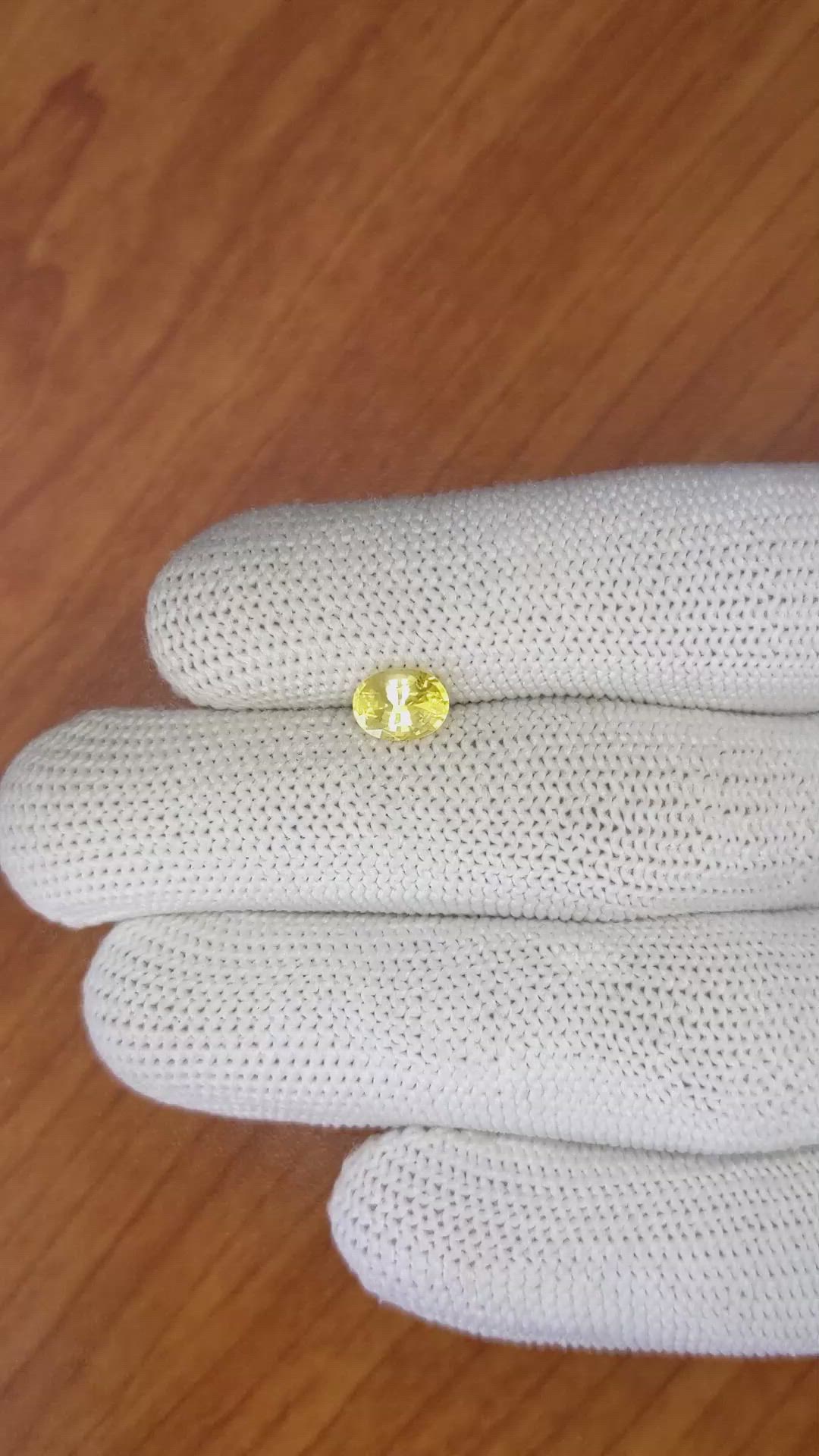 1.15 Ct. Yellow Sapphire from Ceylon (Sri Lanka) Size Video