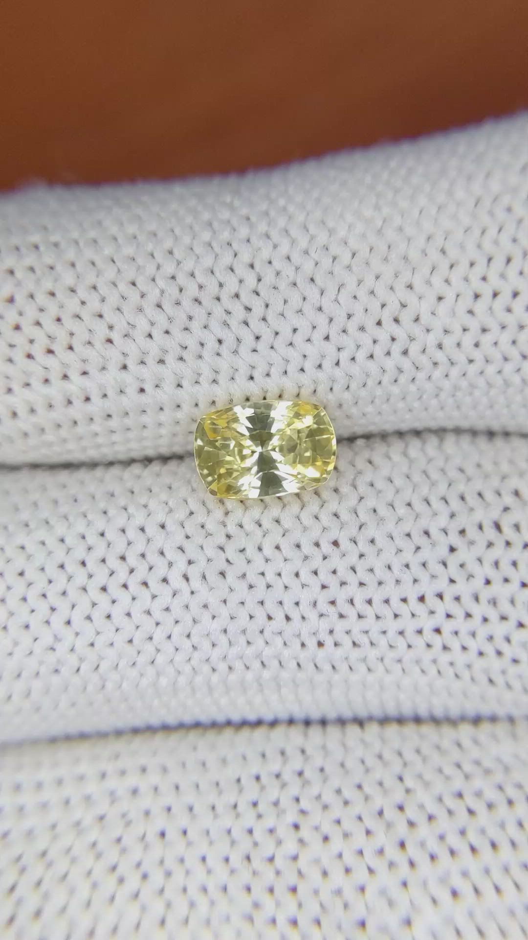 1.58 Ct. Yellow Sapphire from Ceylon (Sri Lanka) Size Video