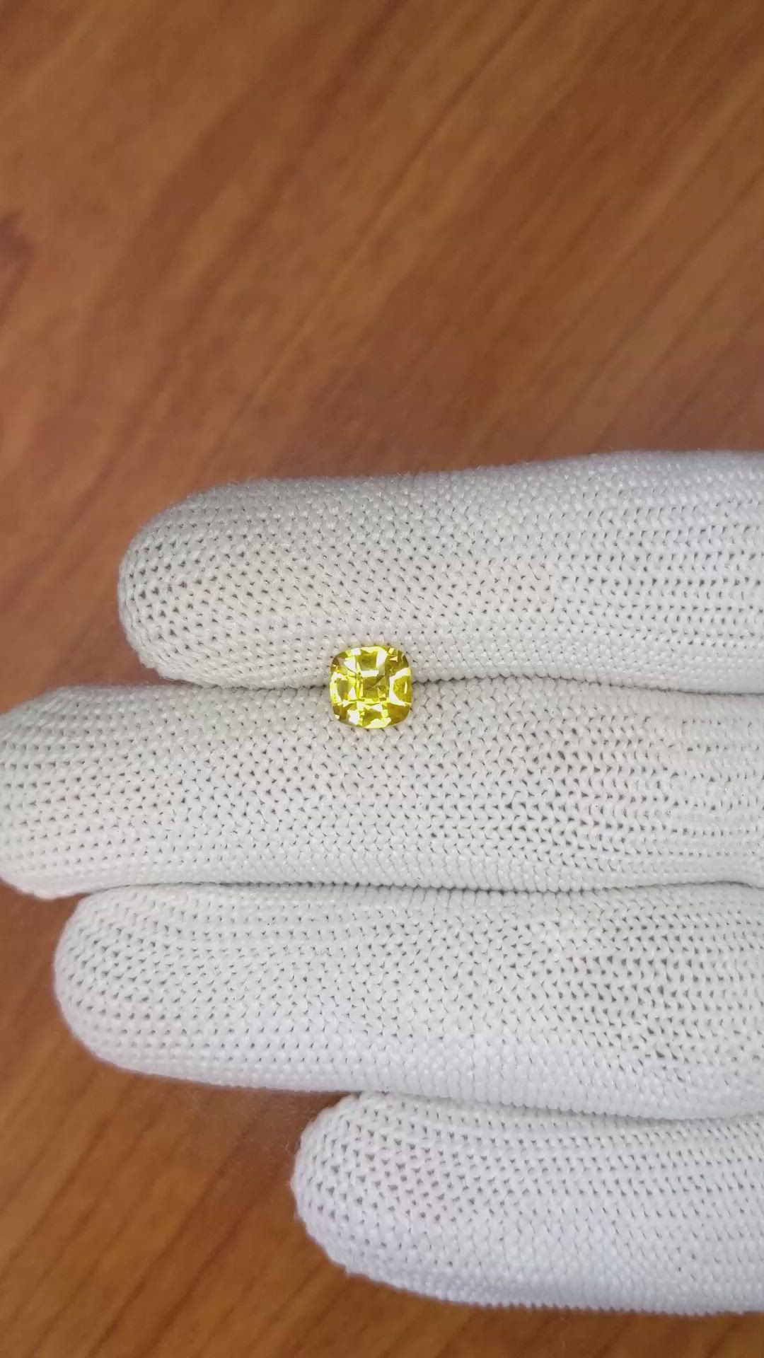1.12 Ct. Yellow Sapphire from Ceylon (Sri Lanka) Size Video