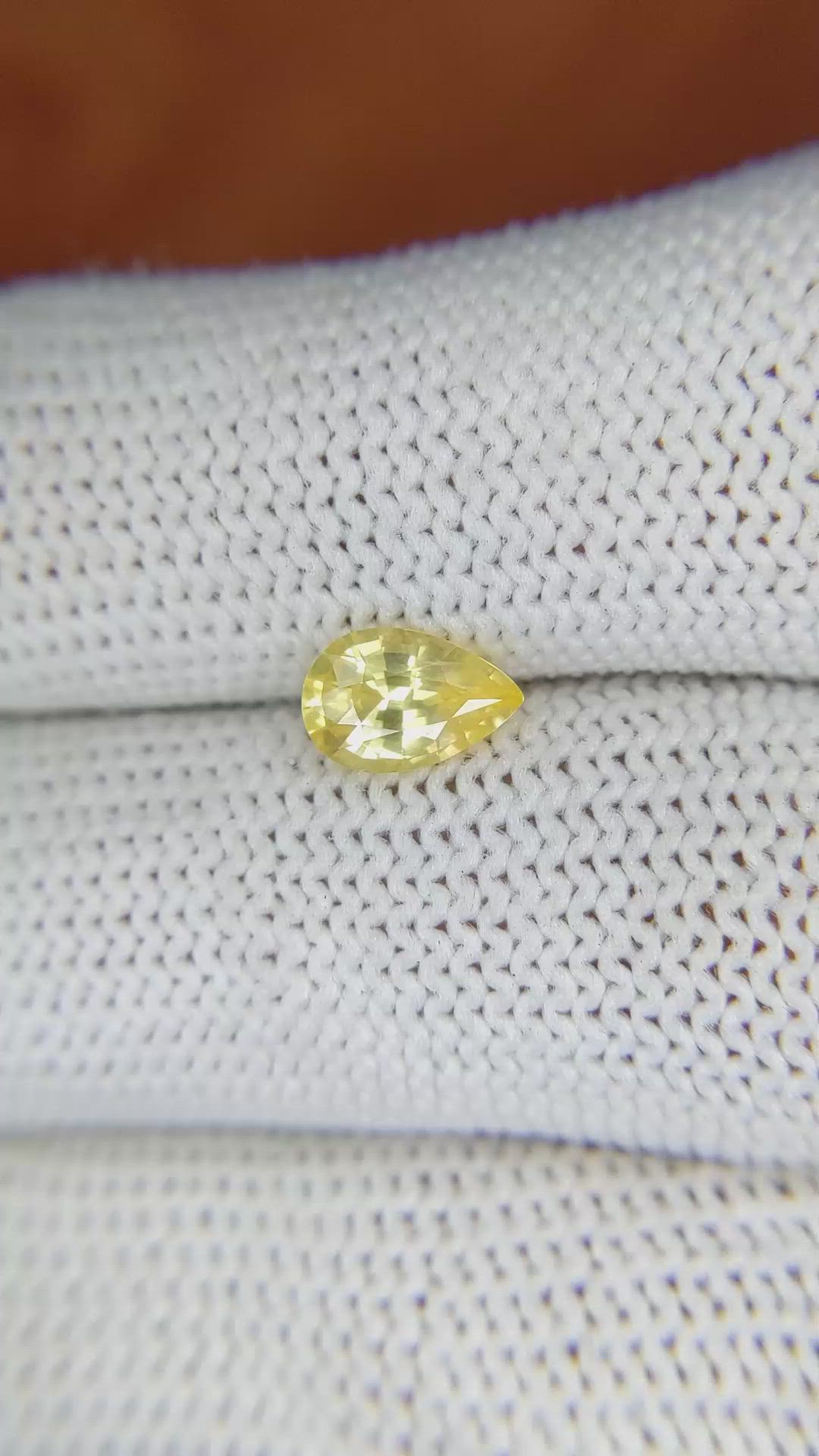 1.05 Ct. Yellow Sapphire from Ceylon (Sri Lanka) Size Video