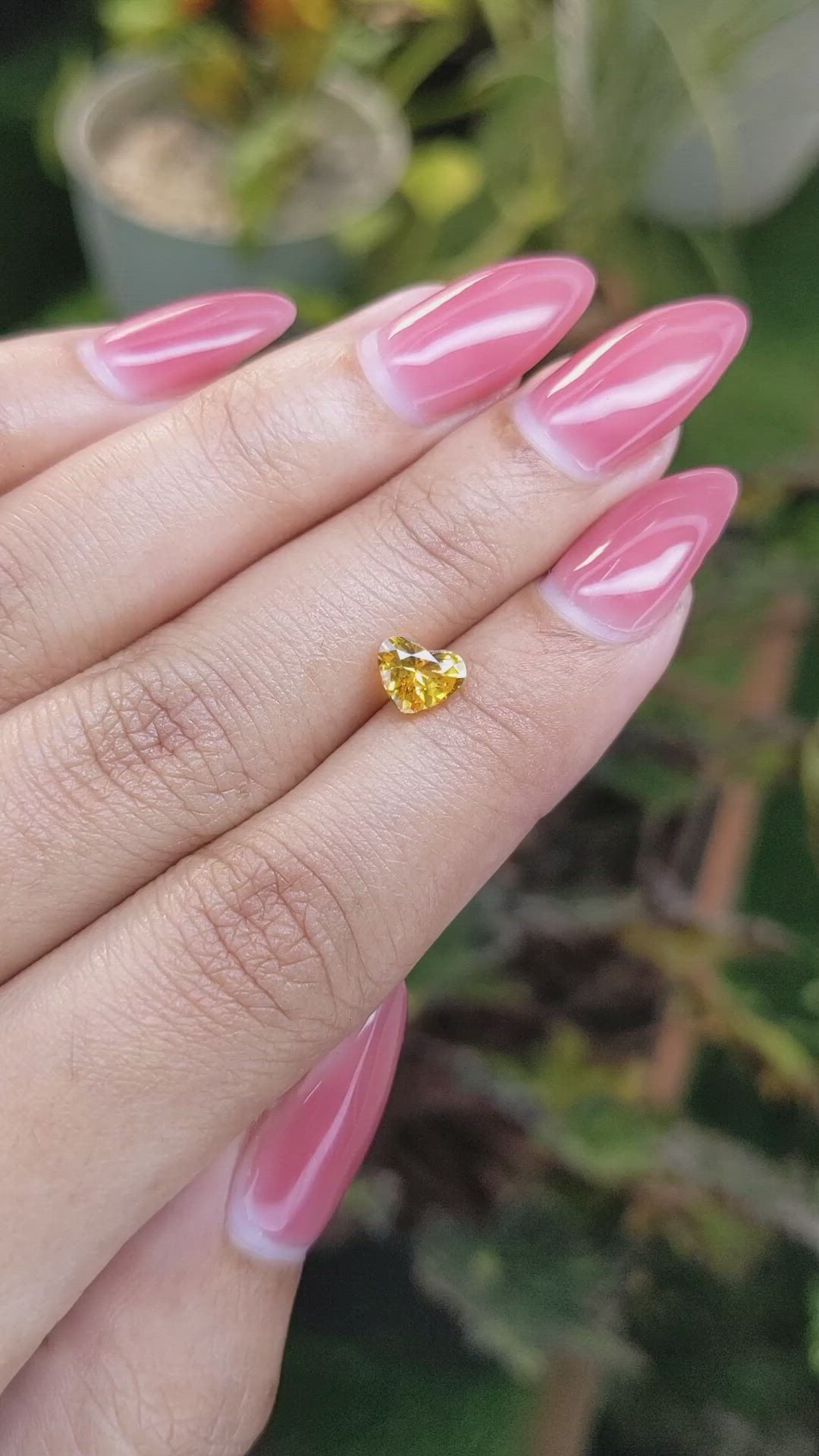 0.97 Ct. Orangish Yellow Sapphire from Ceylon (Sri Lanka) Size Video