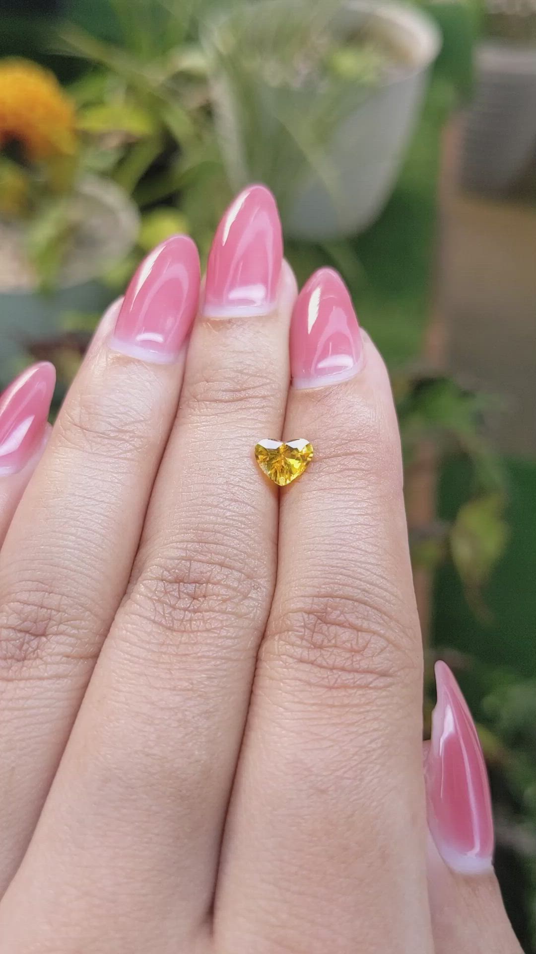 0.97 Ct. Orangish Yellow Sapphire from Ceylon (Sri Lanka) Size Video