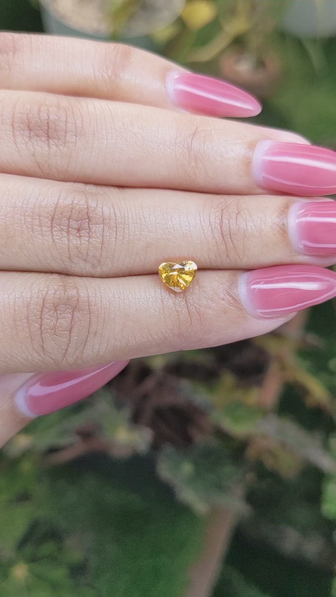0.97 Ct. Orangish Yellow Sapphire from Ceylon (Sri Lanka) Size Video