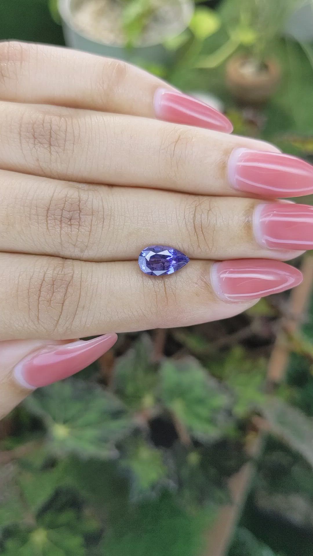 2.18 Ct. Violet Sapphire from Ceylon (Sri Lanka) Size Video