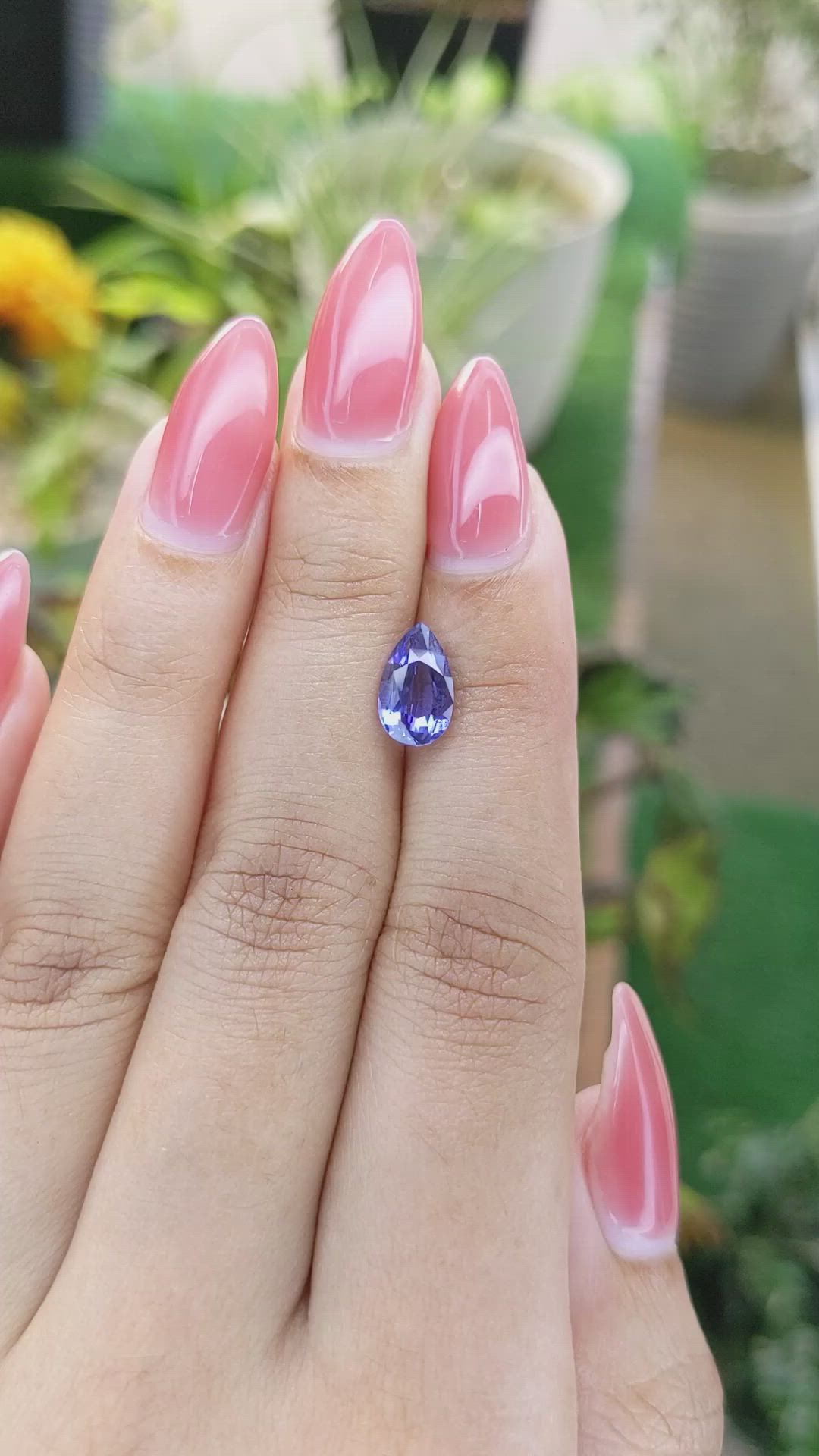 2.18 Ct. Violet Sapphire from Ceylon (Sri Lanka) Size Video
