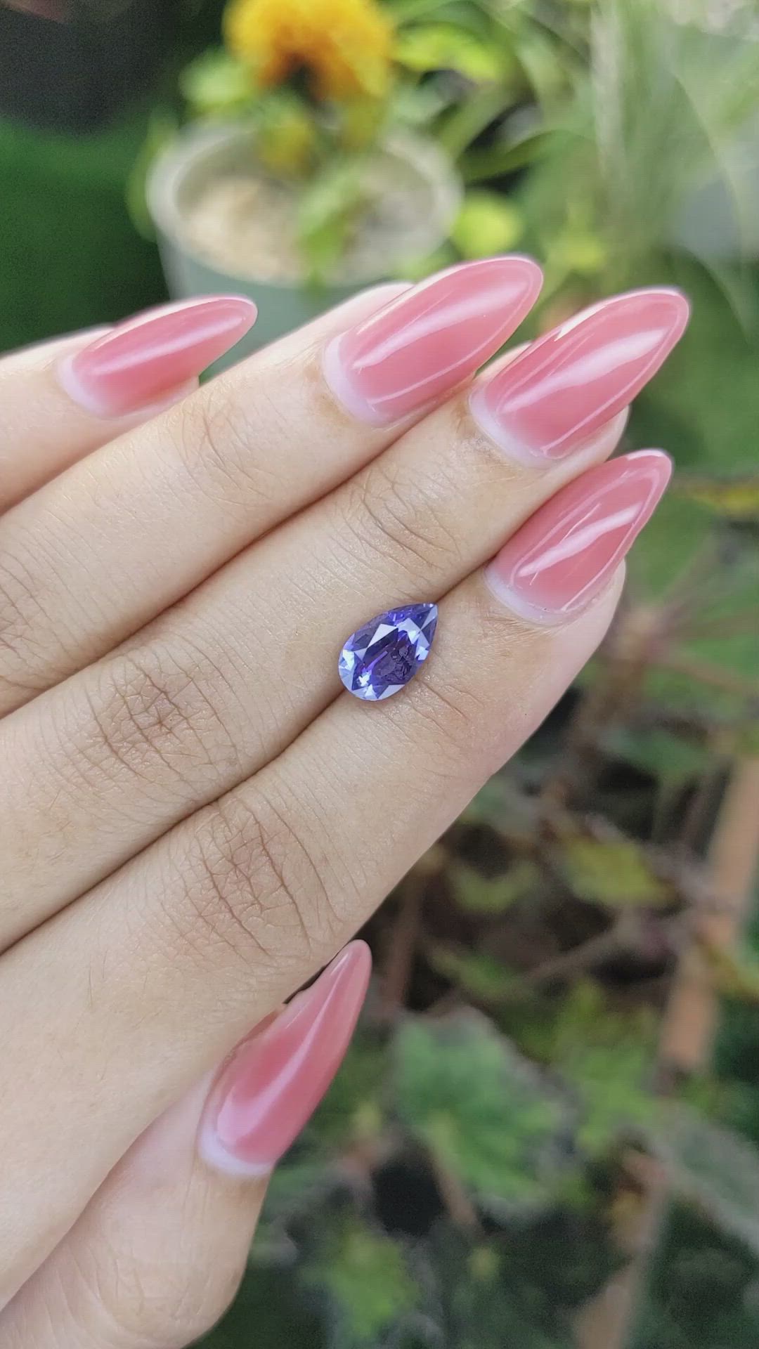 2.18 Ct. Violet Sapphire from Ceylon (Sri Lanka) Size Video