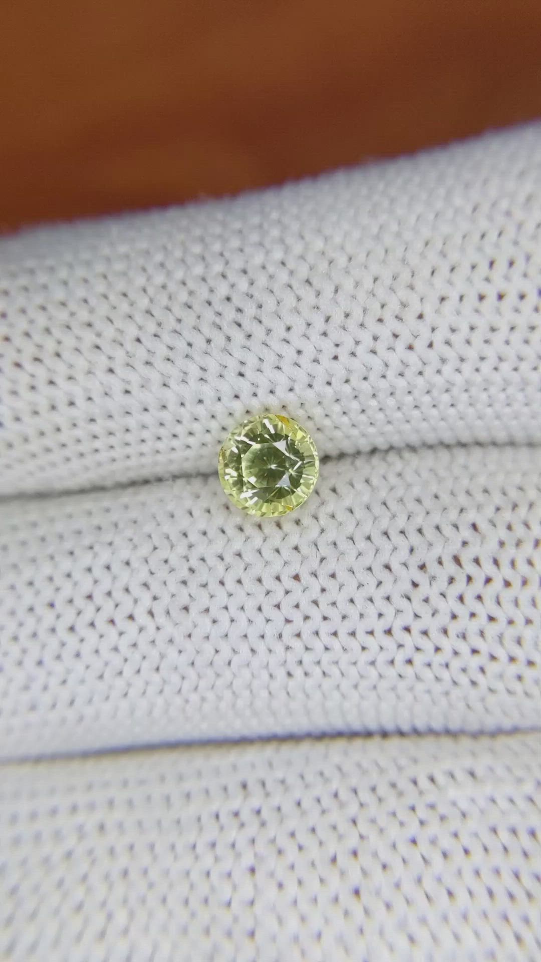 1.08 Ct. Greenish Yellow Sapphire from Ceylon (Sri Lanka) Size Video