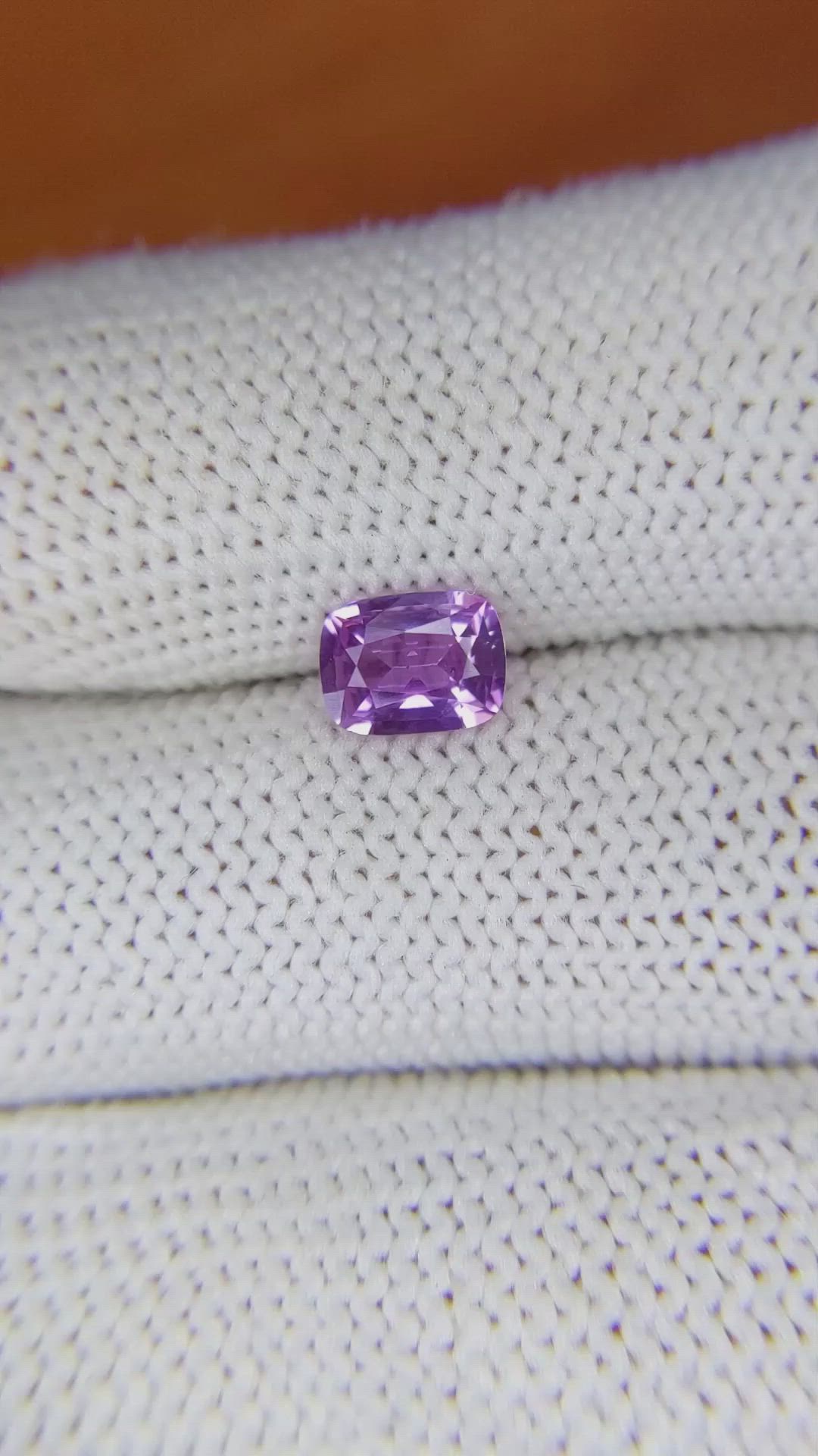 0.97 Ct. Pinkish Purple Sapphire from Ceylon (Sri Lanka) Size Video