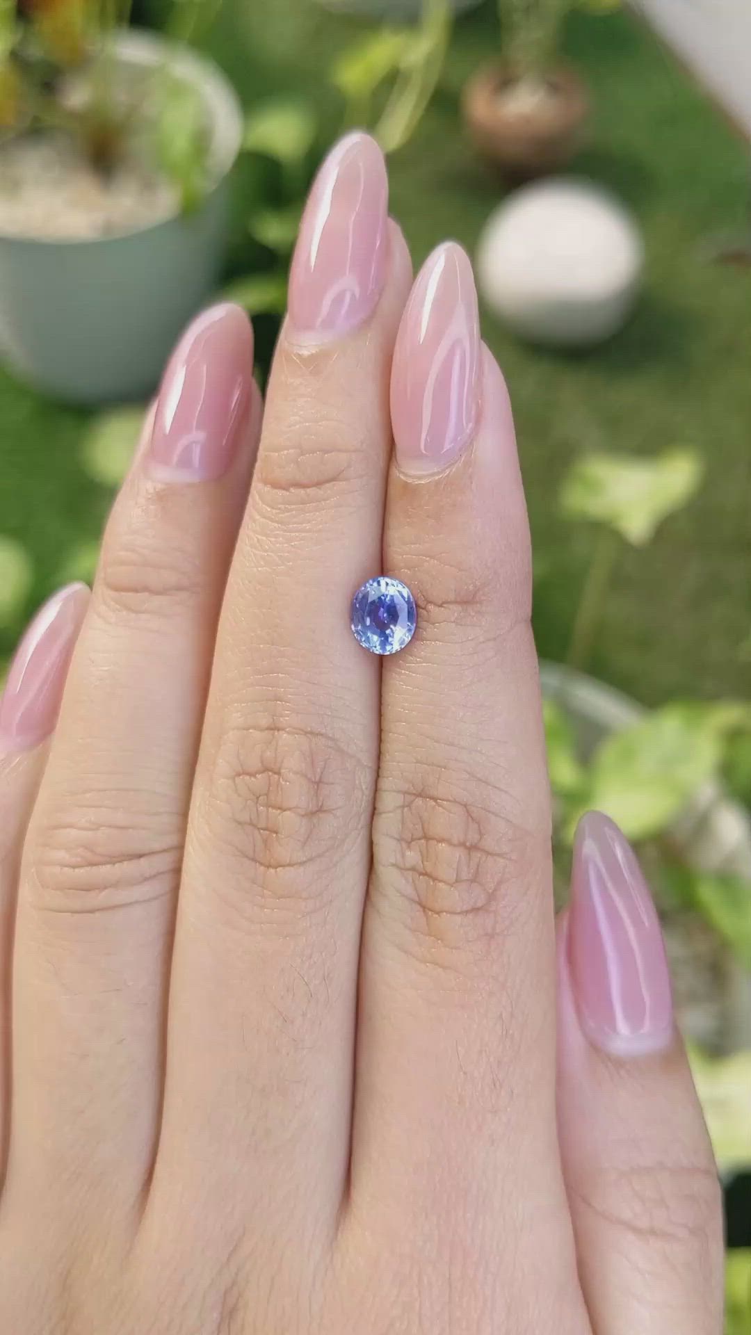 1.13 Ct. Blue Sapphire from Ceylon (Sri Lanka) Size Video